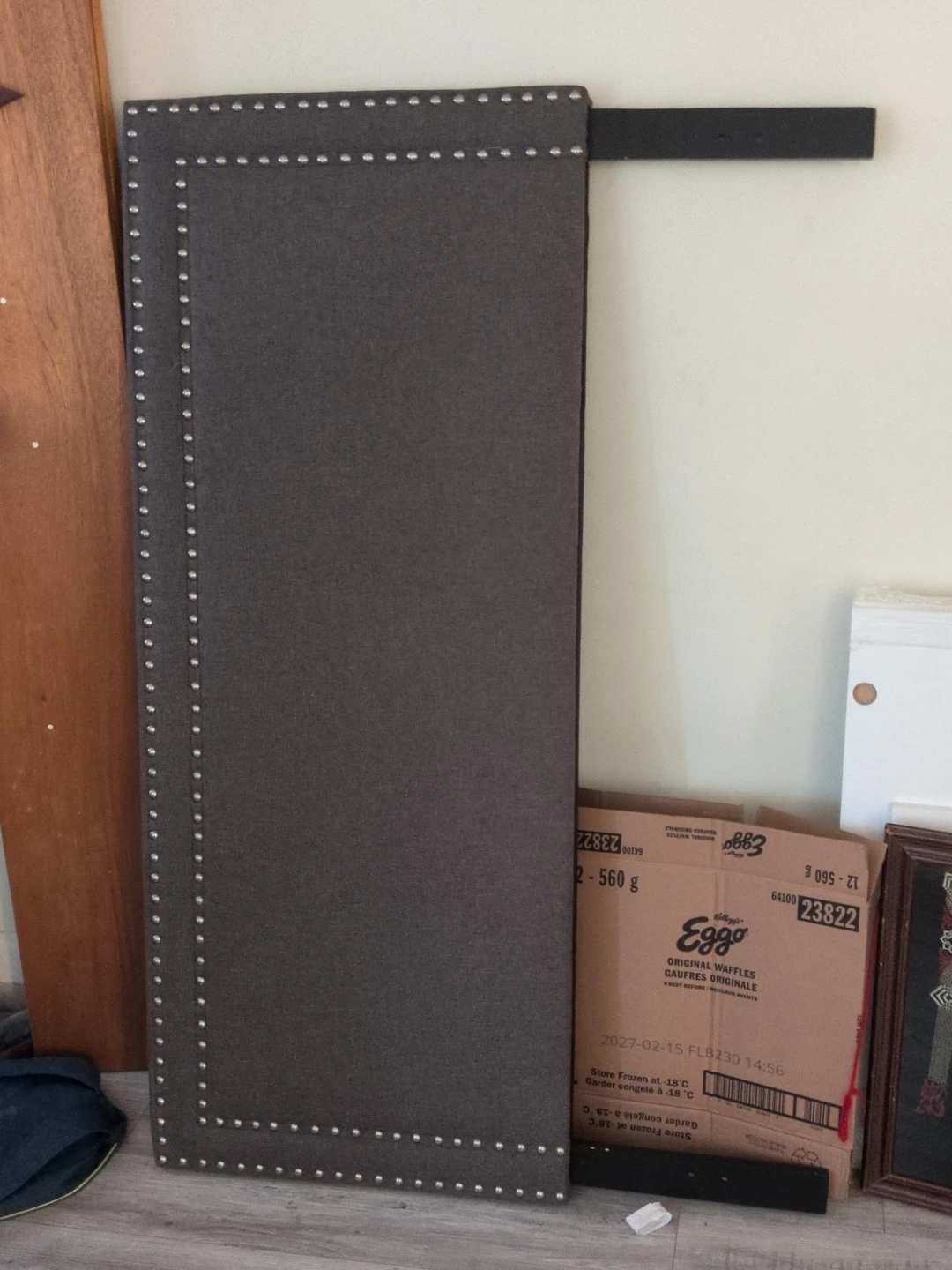 Upholstered Headboard with Studded Trim