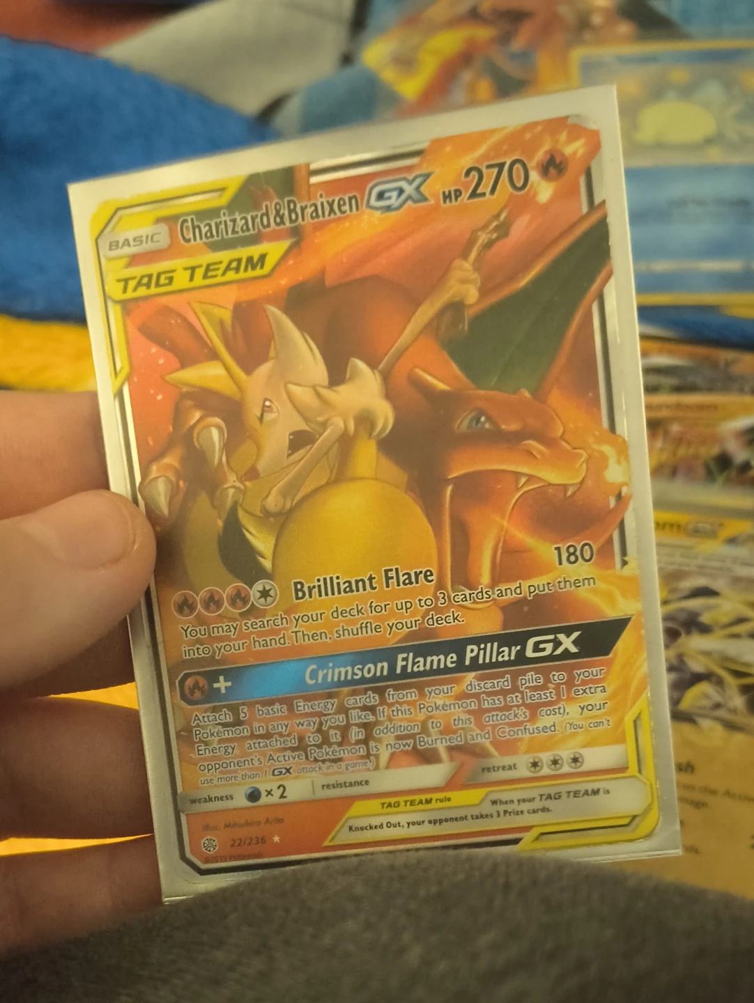 Pokemon Charizard & Braixen GX TAG TEAM Card 22/236