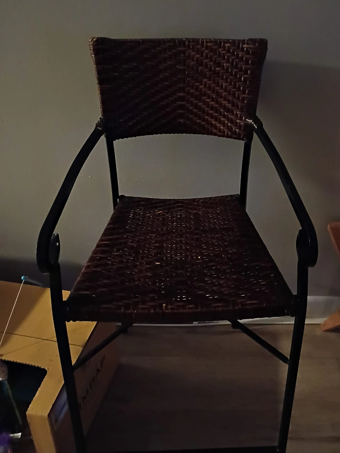 Wicker Bar Stool with Metal Frame