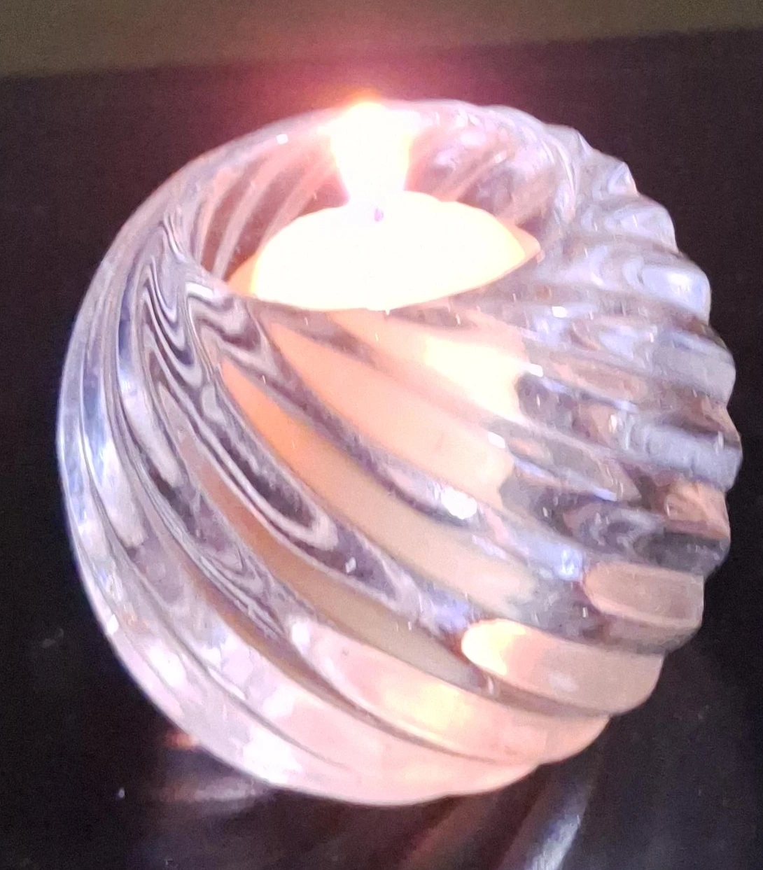 Glass Swirl Votive Candle Holder