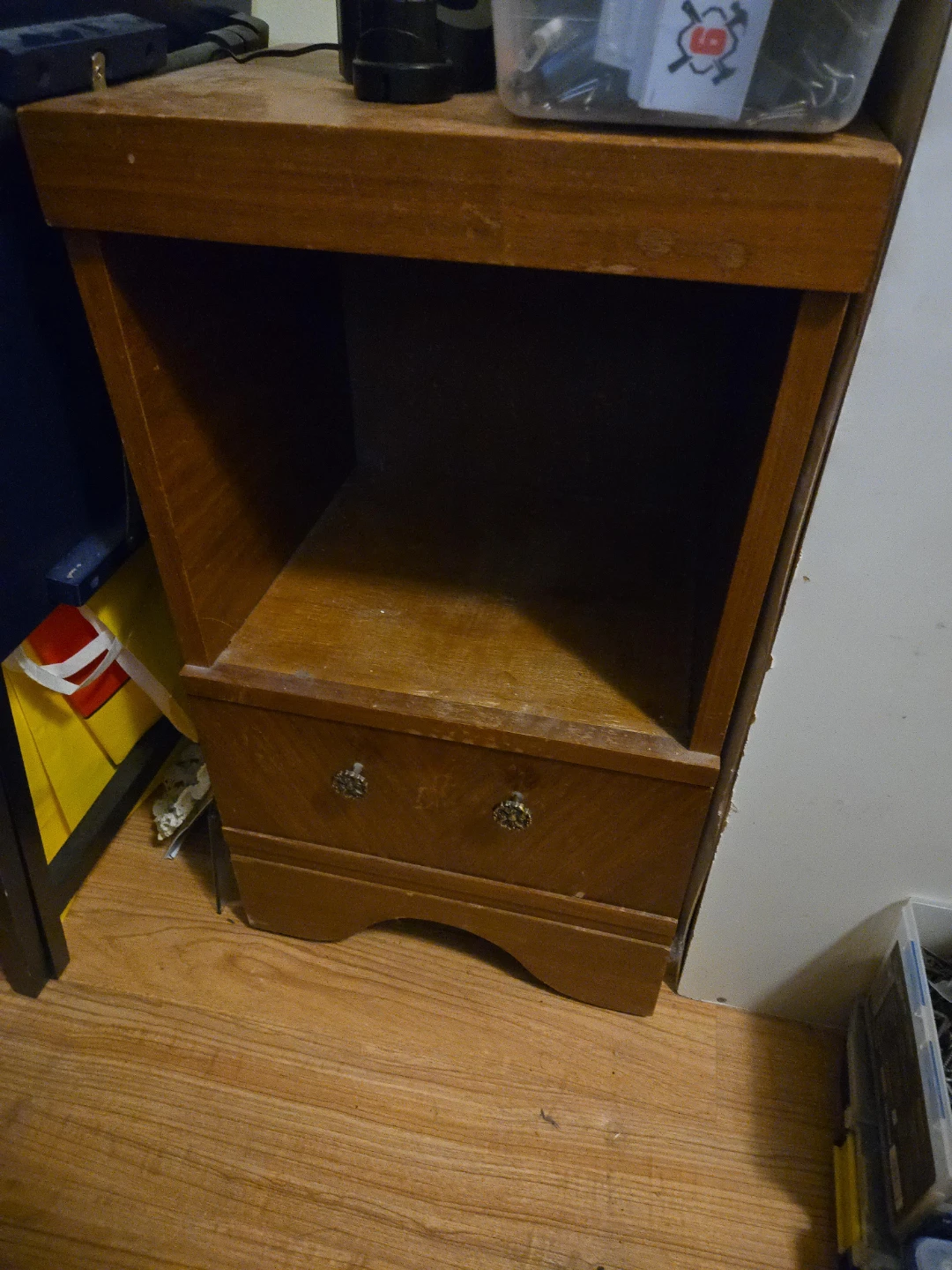 Used Wooden Nightstand with Drawer