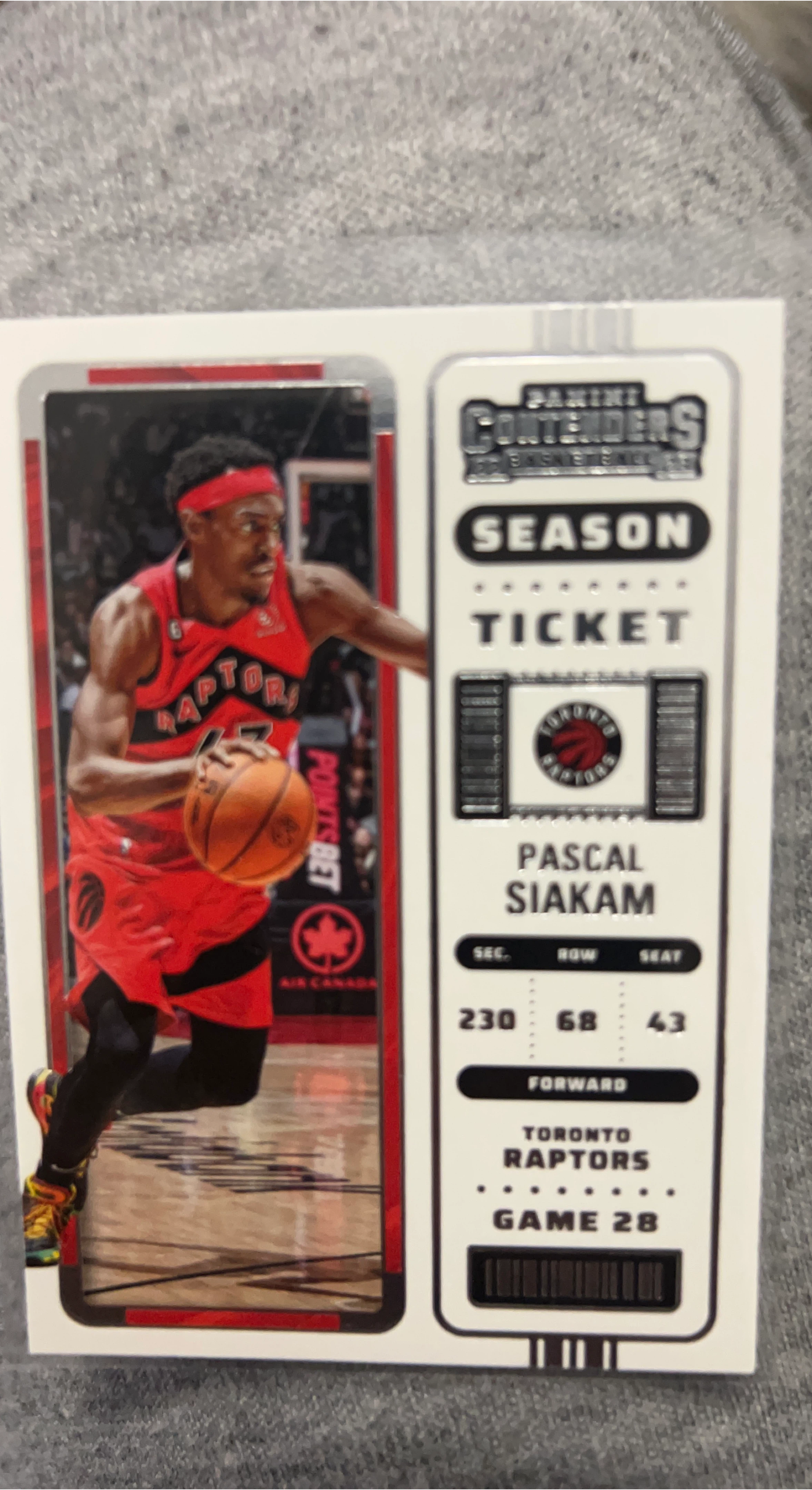 Pascal Siakam Toronto Raptors Ticket Card