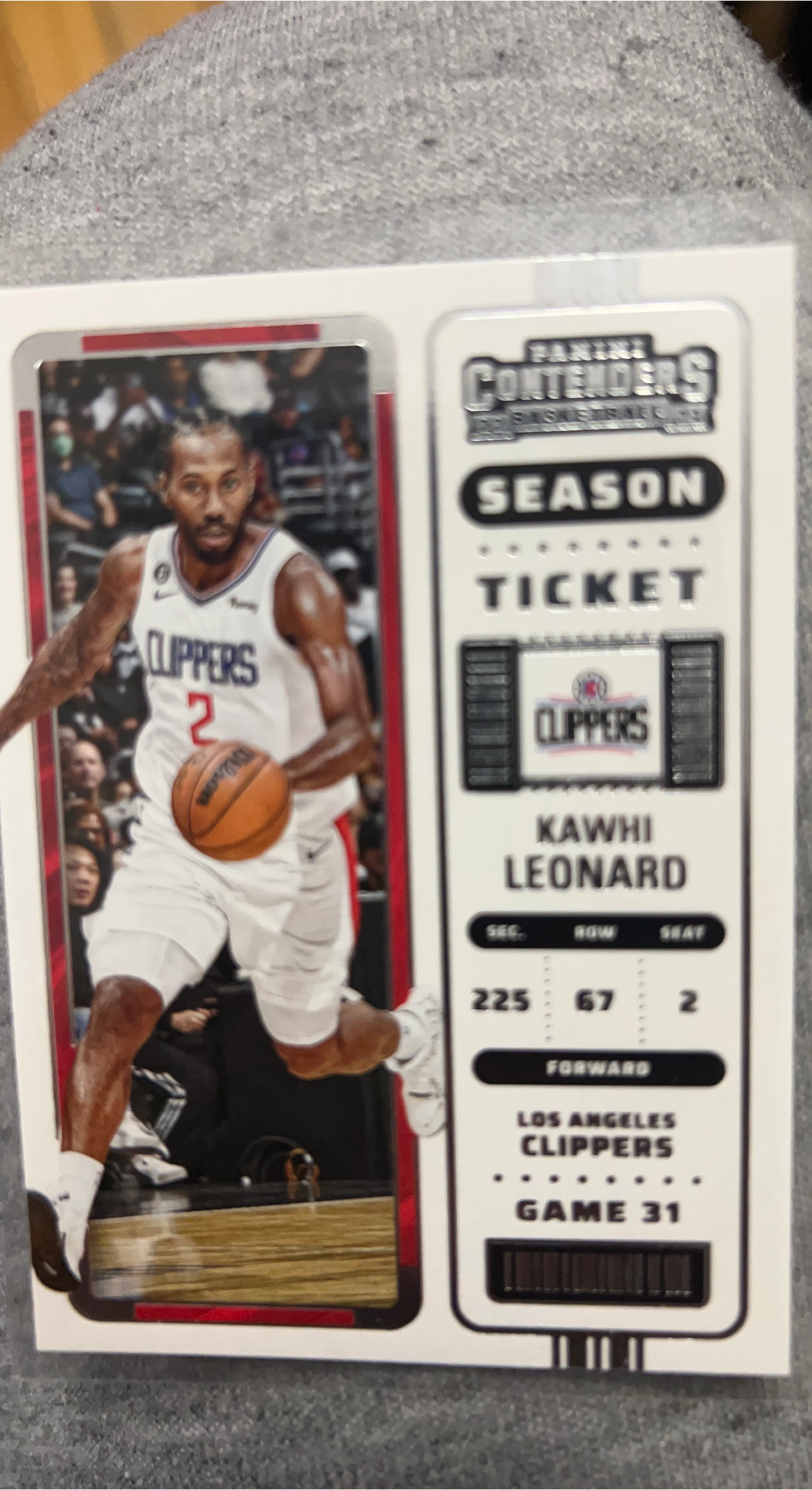 Kawhi Leonard Panini Contenders Season Ticket