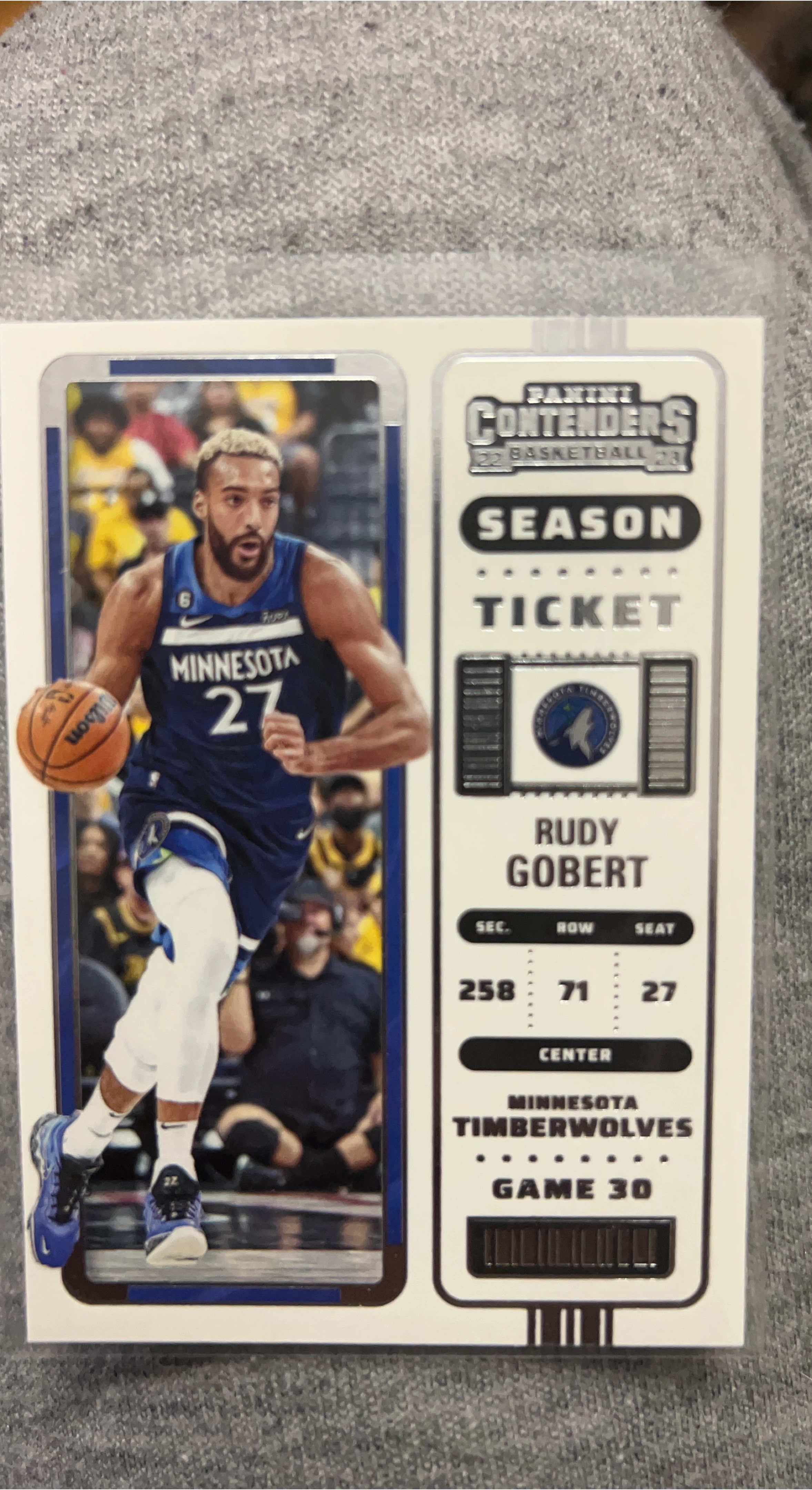 Rudy Gobert Panini Contenders Timberwolves Ticket