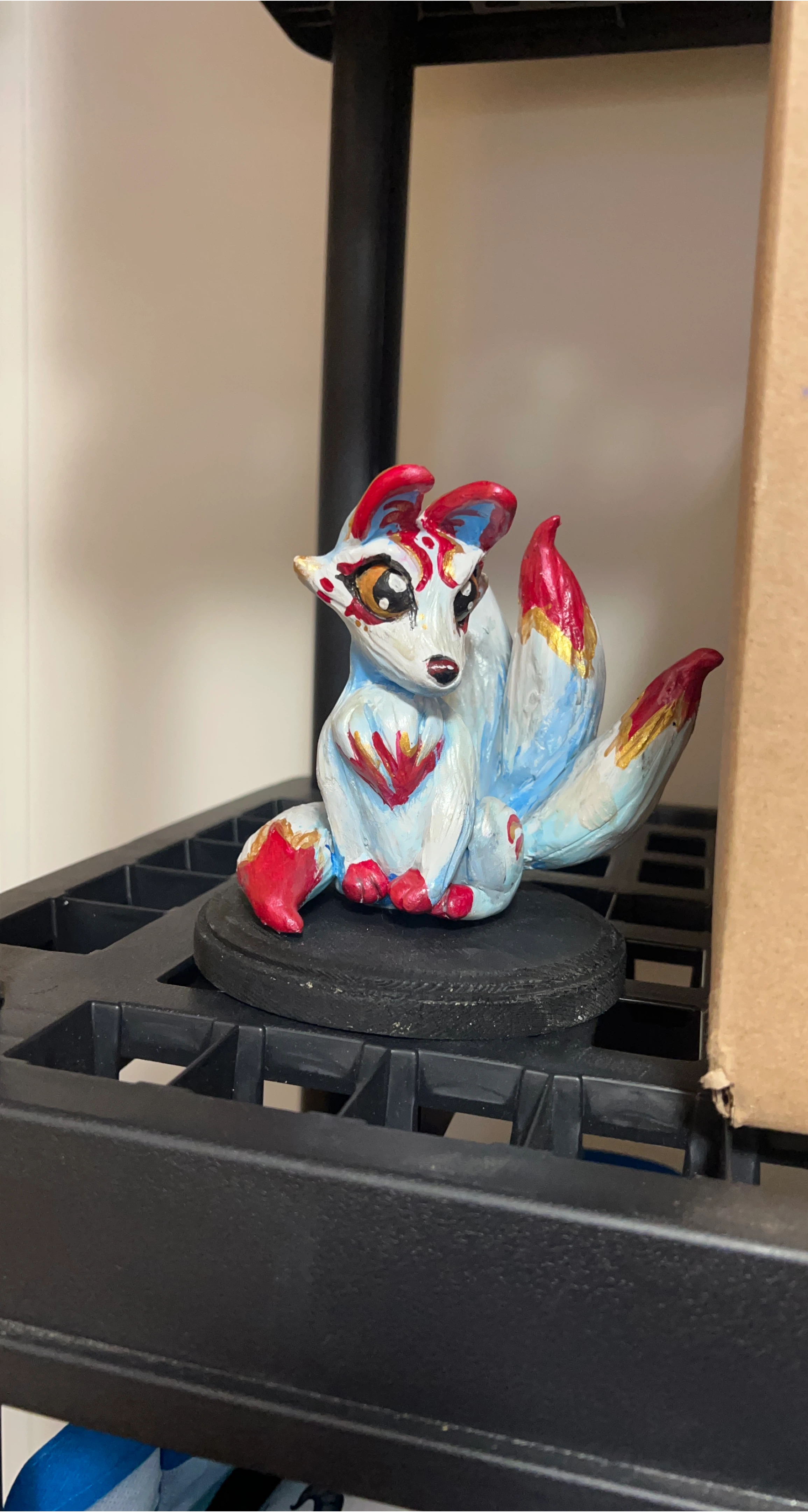 Hand-painted Nine-Tailed Fox Figurine