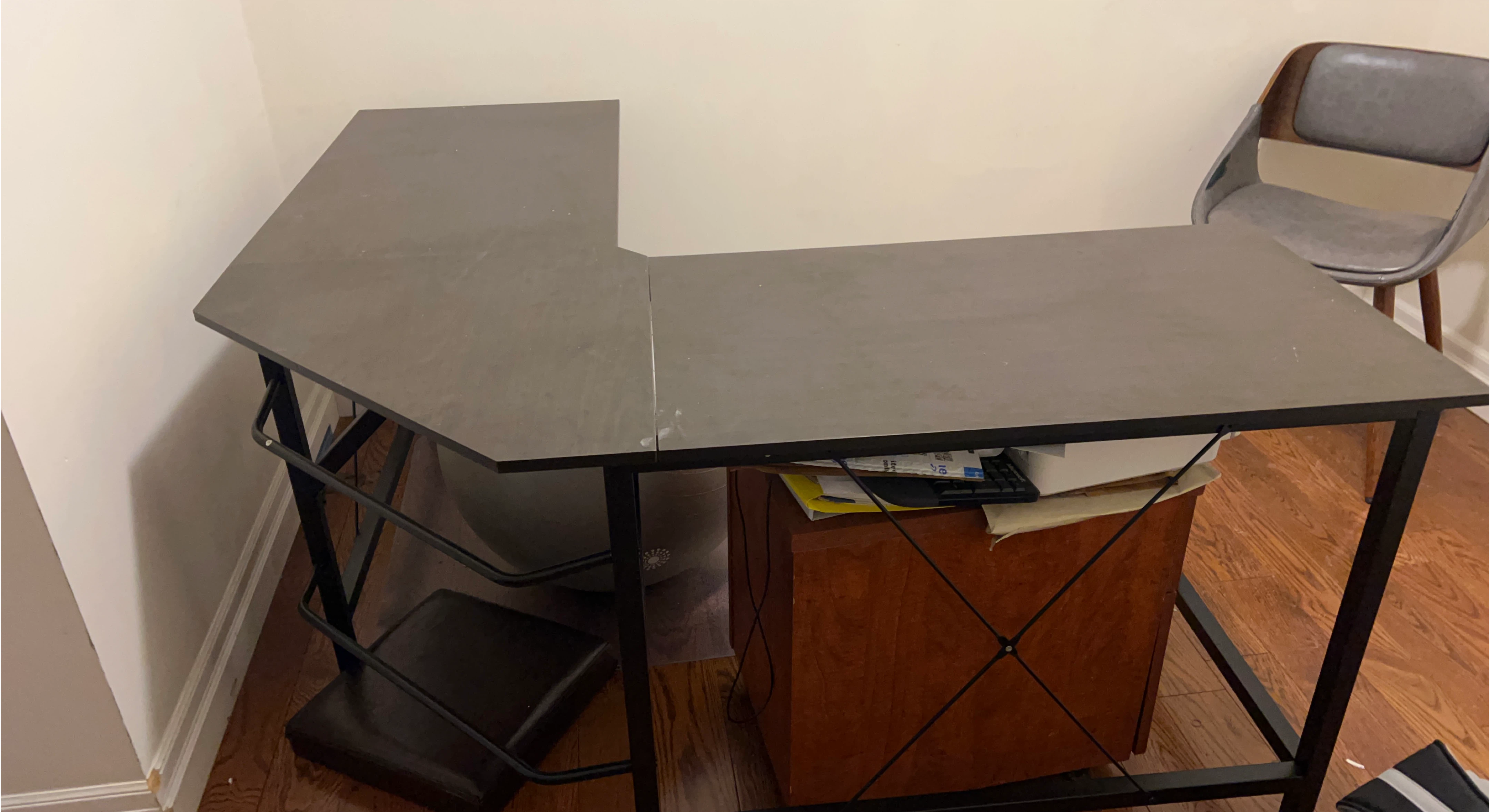 L-Shaped Corner Desk - Black