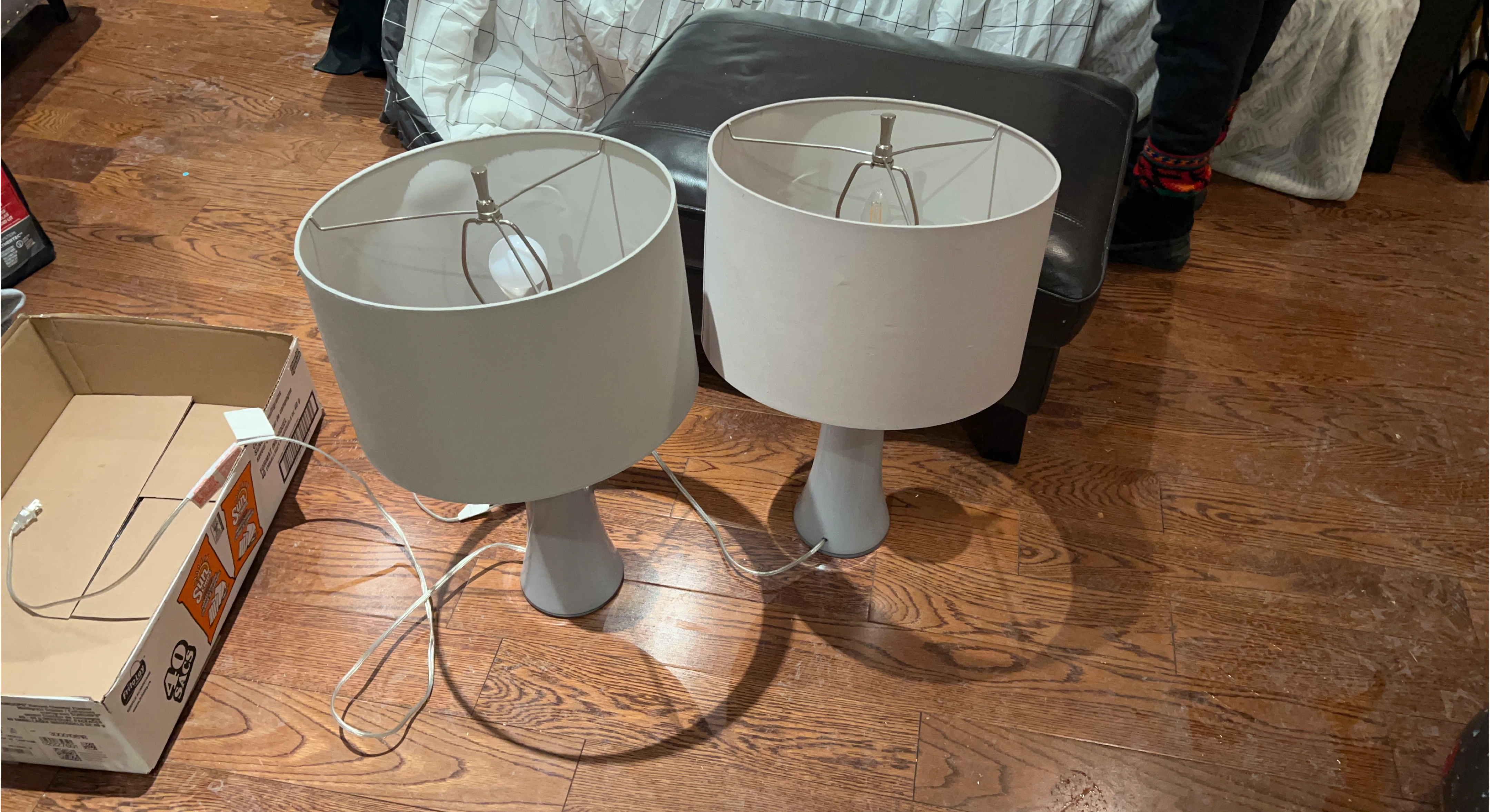 Pair of Table Lamps - Grey