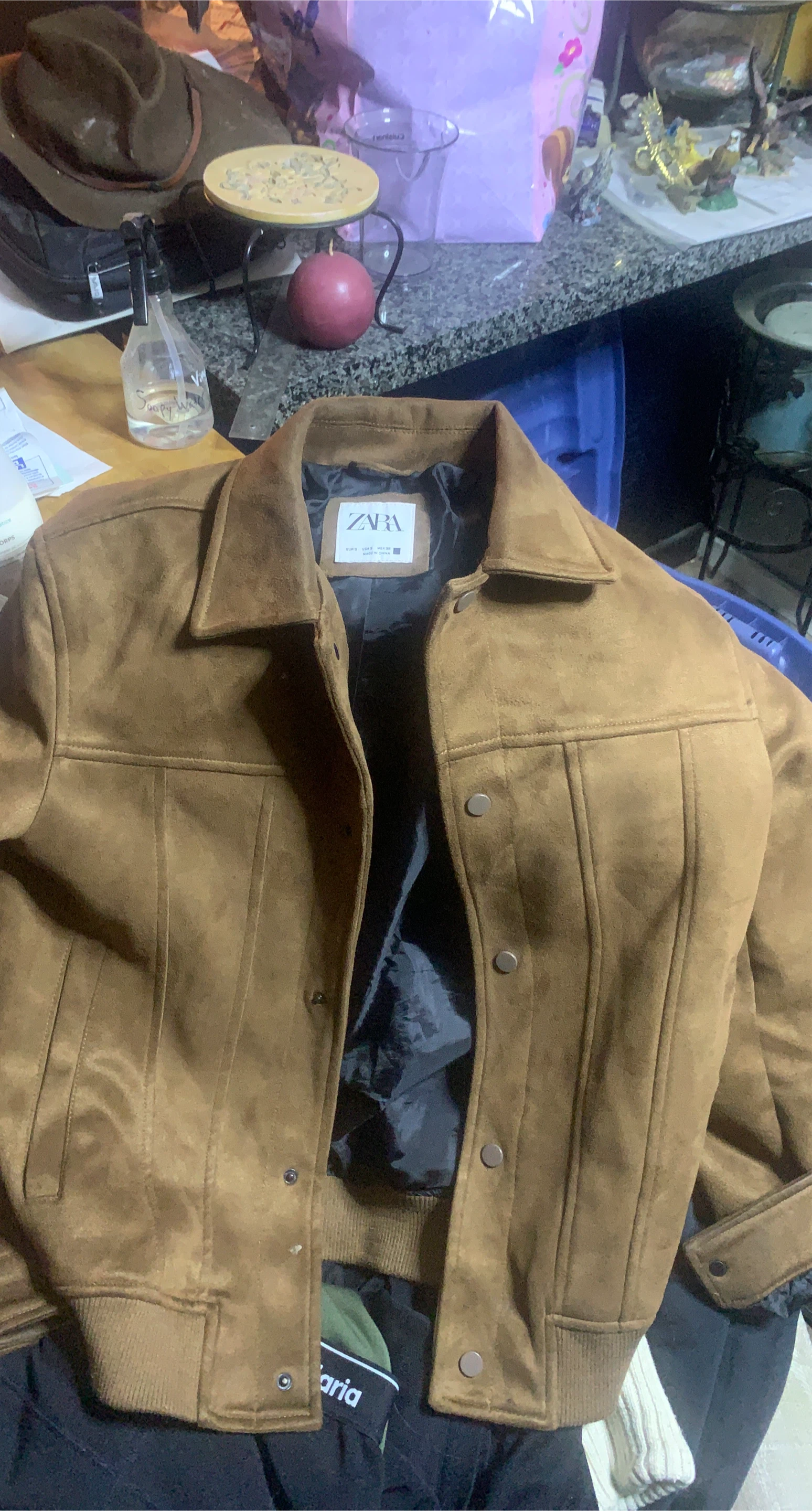 Zara Brown Suede Jacket Size S