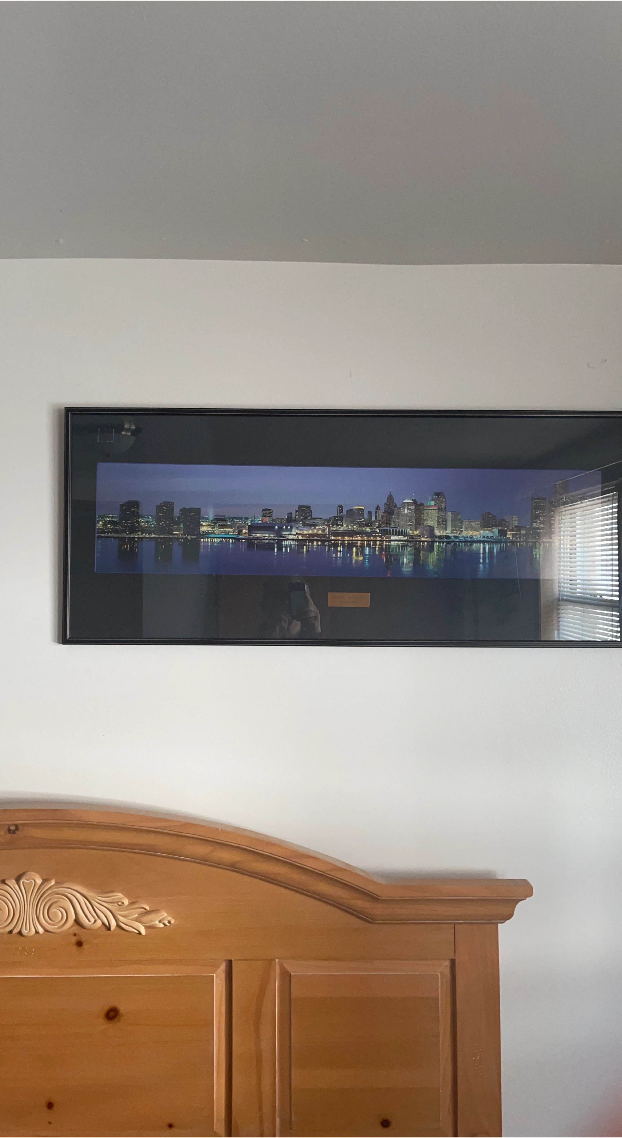 Detroit Skyline Framed Panoramic Print
