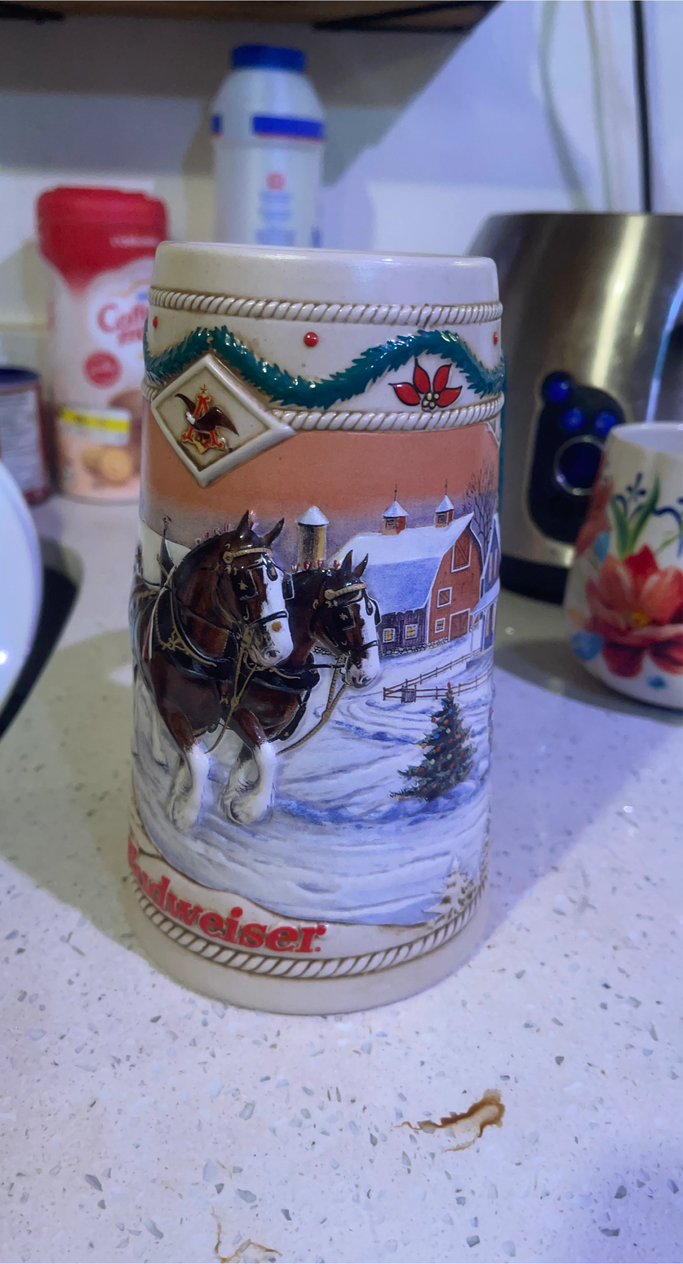 Budweiser Clydesdales Holiday Stein Mug