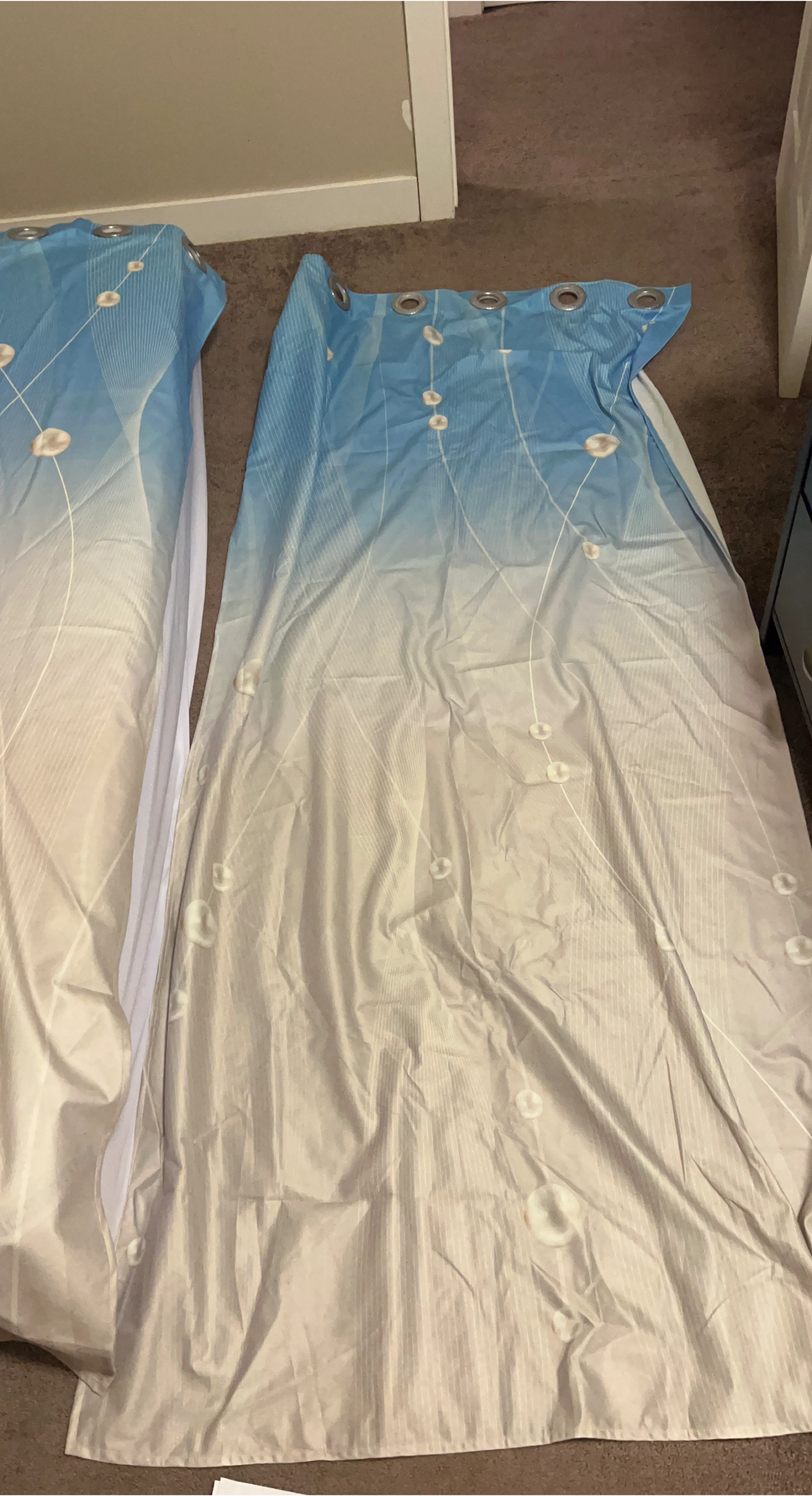 Blue & White Ombre Curtain Panels
