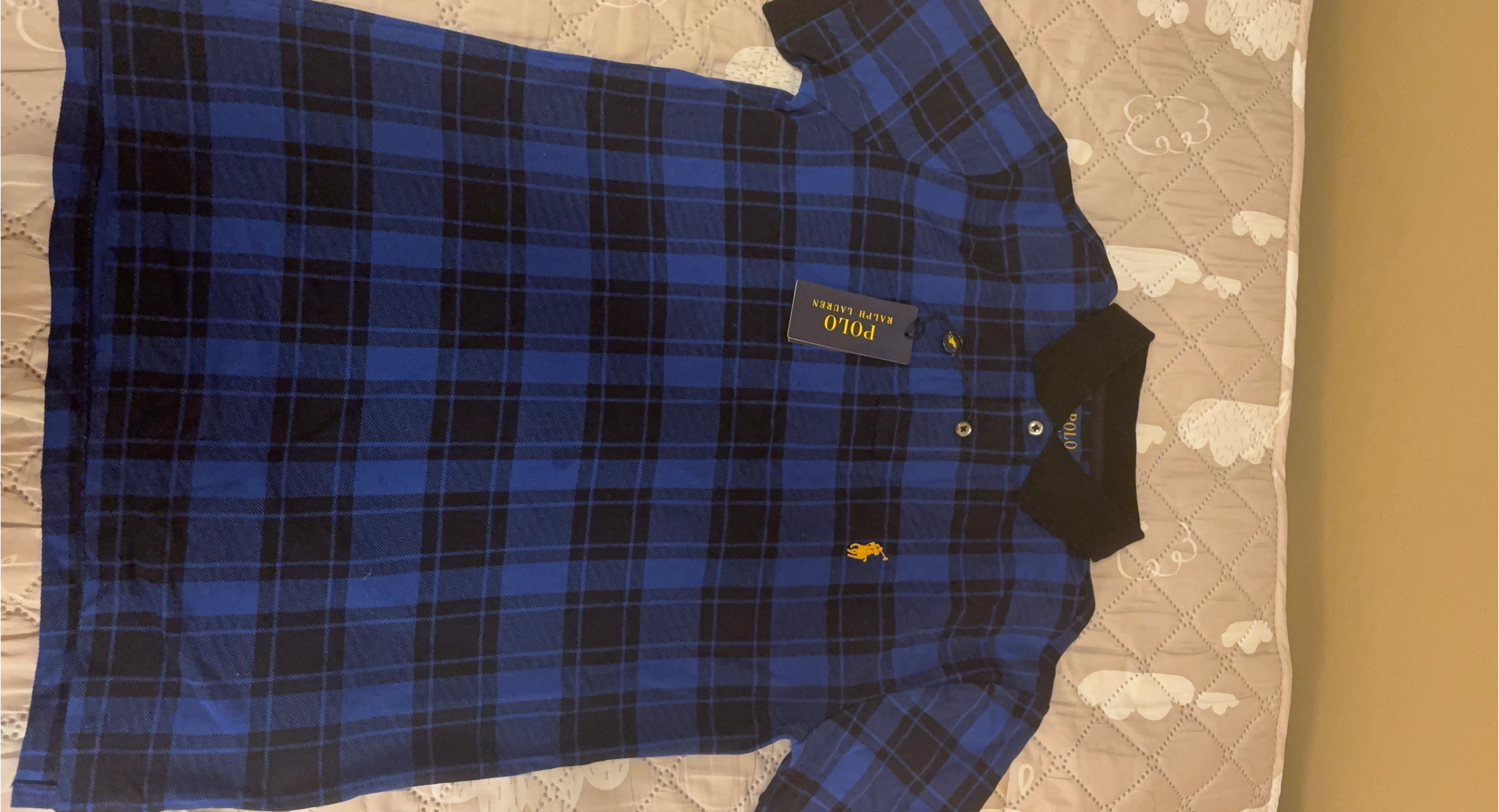 New Polo Ralph Lauren Custom Slim Fit Blue Plaid Shirt - S