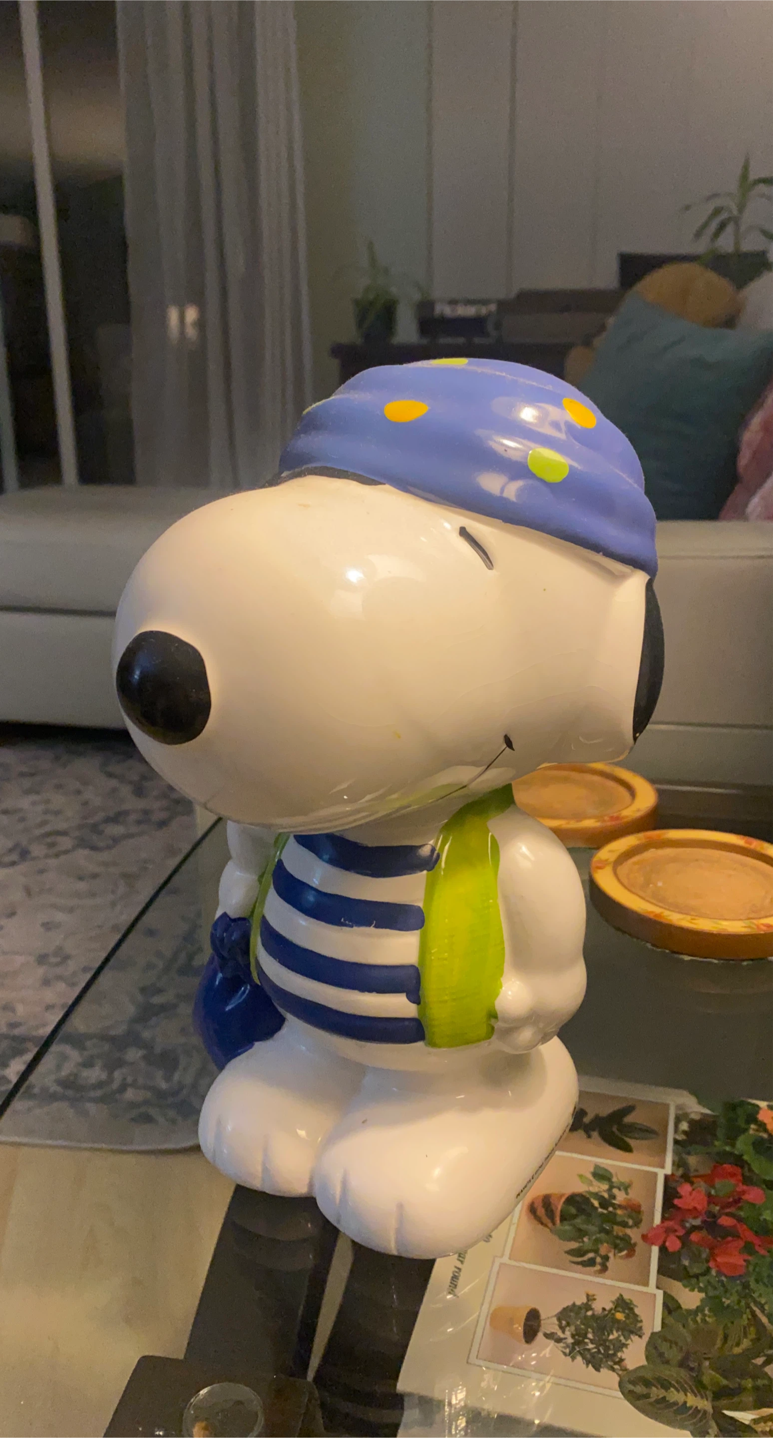Snoopy Pirate Figurine piggy bank