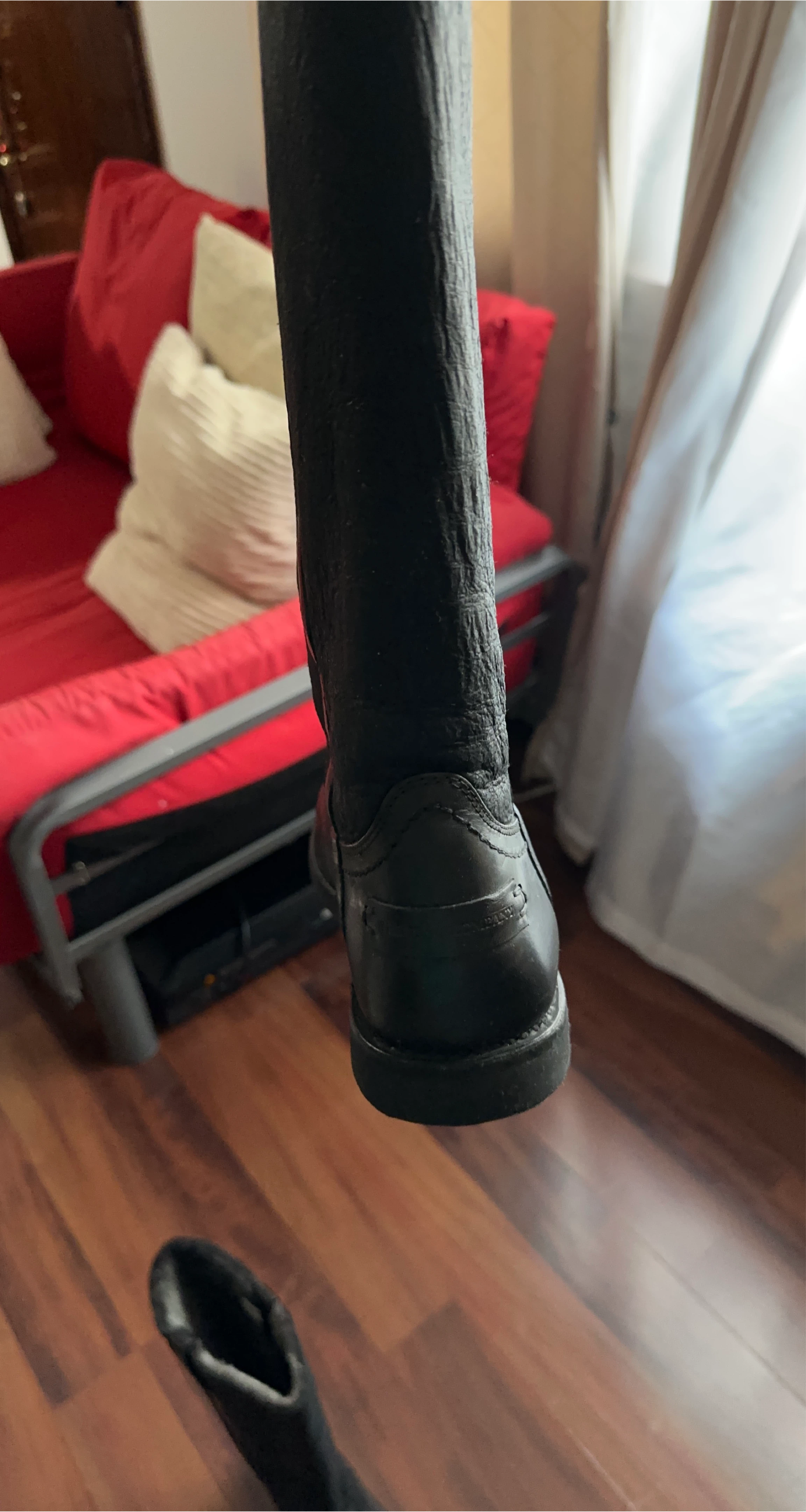 Black Leather Riding Boot