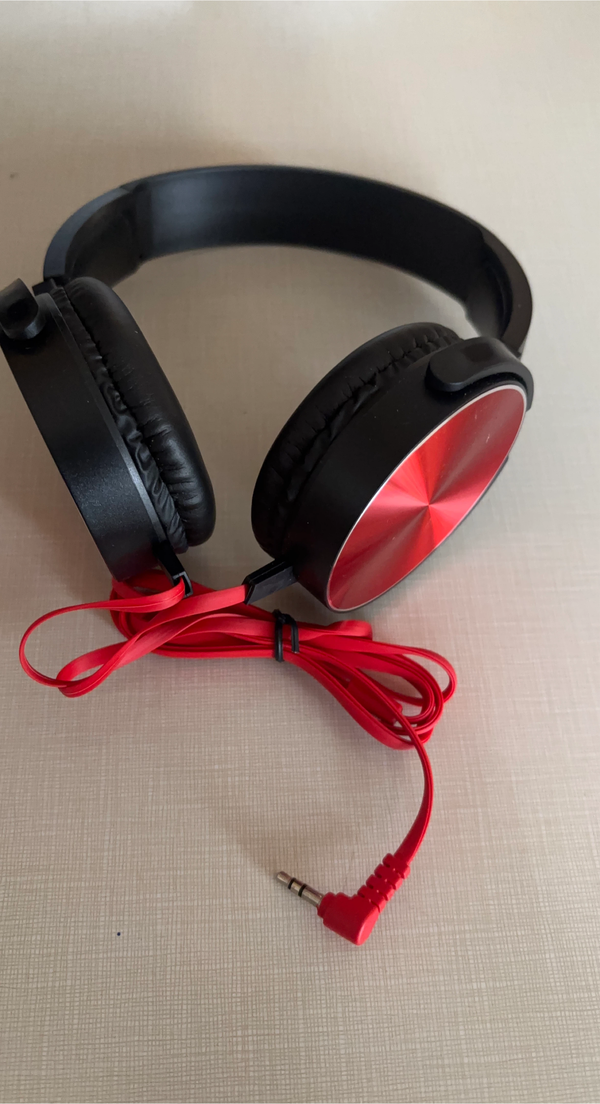 Black and Red Wired Headphones