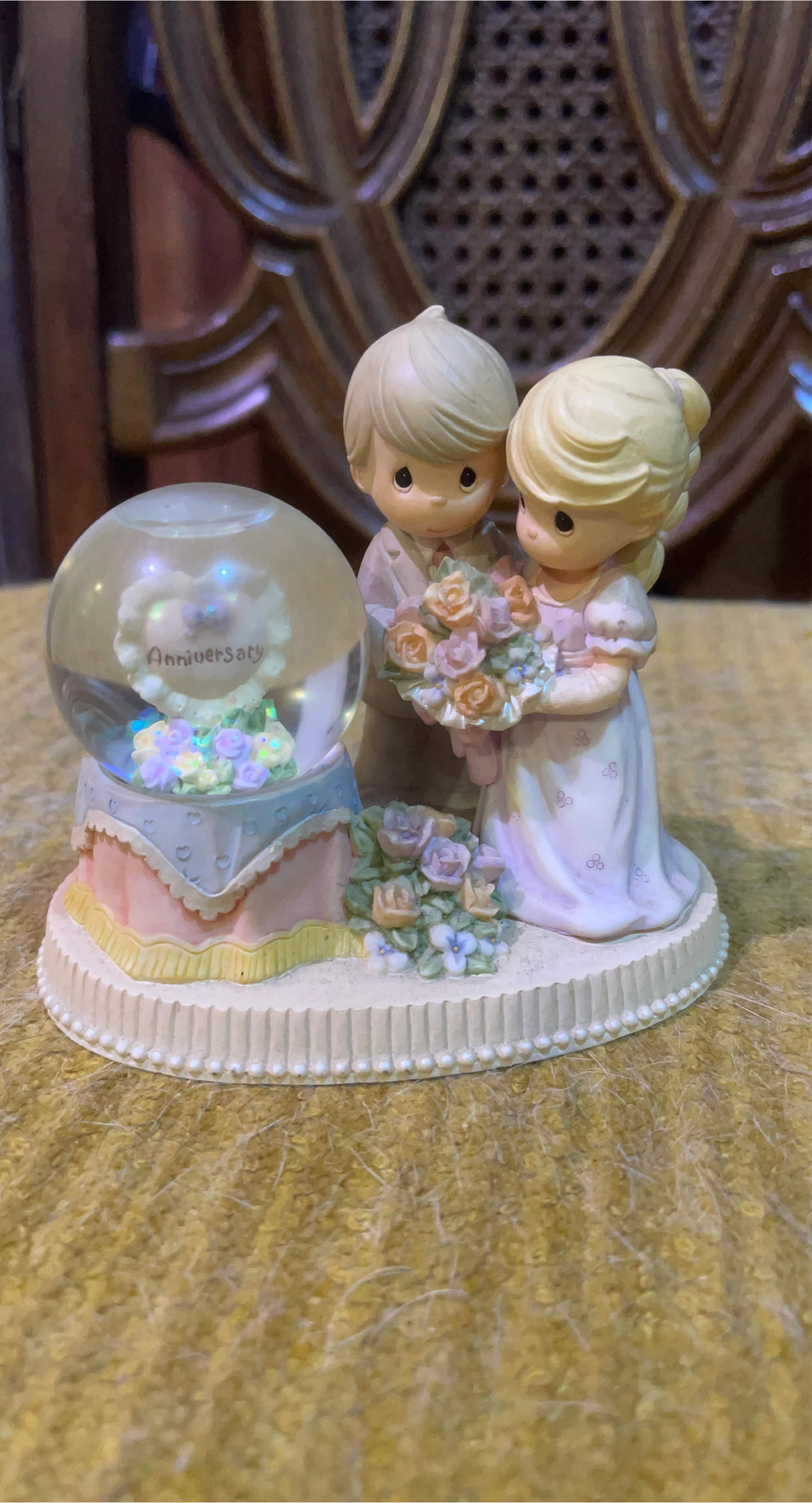 Precious Moments Anniversary Snow Globe Figurine