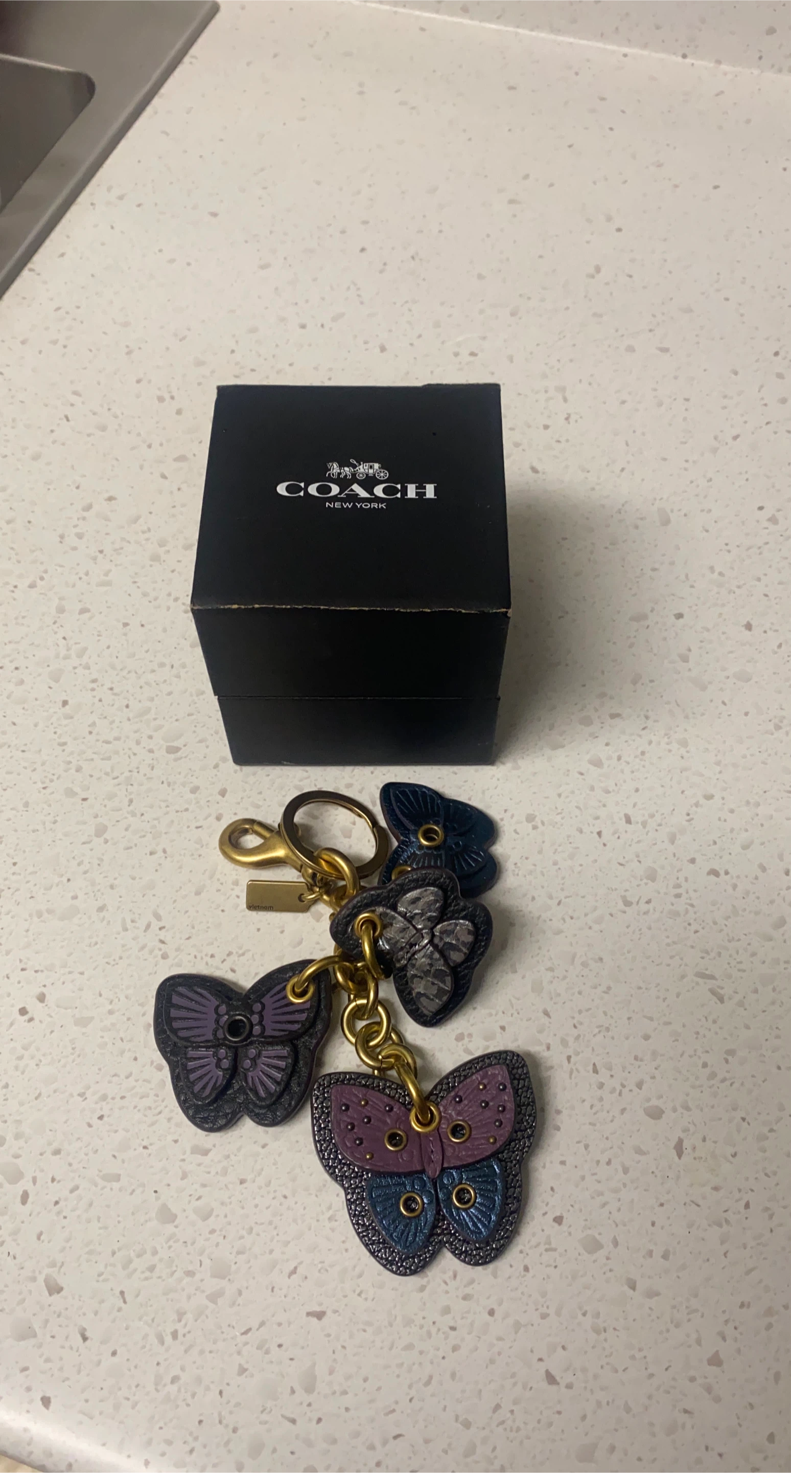 Coach Butterfly Charm Key Chain