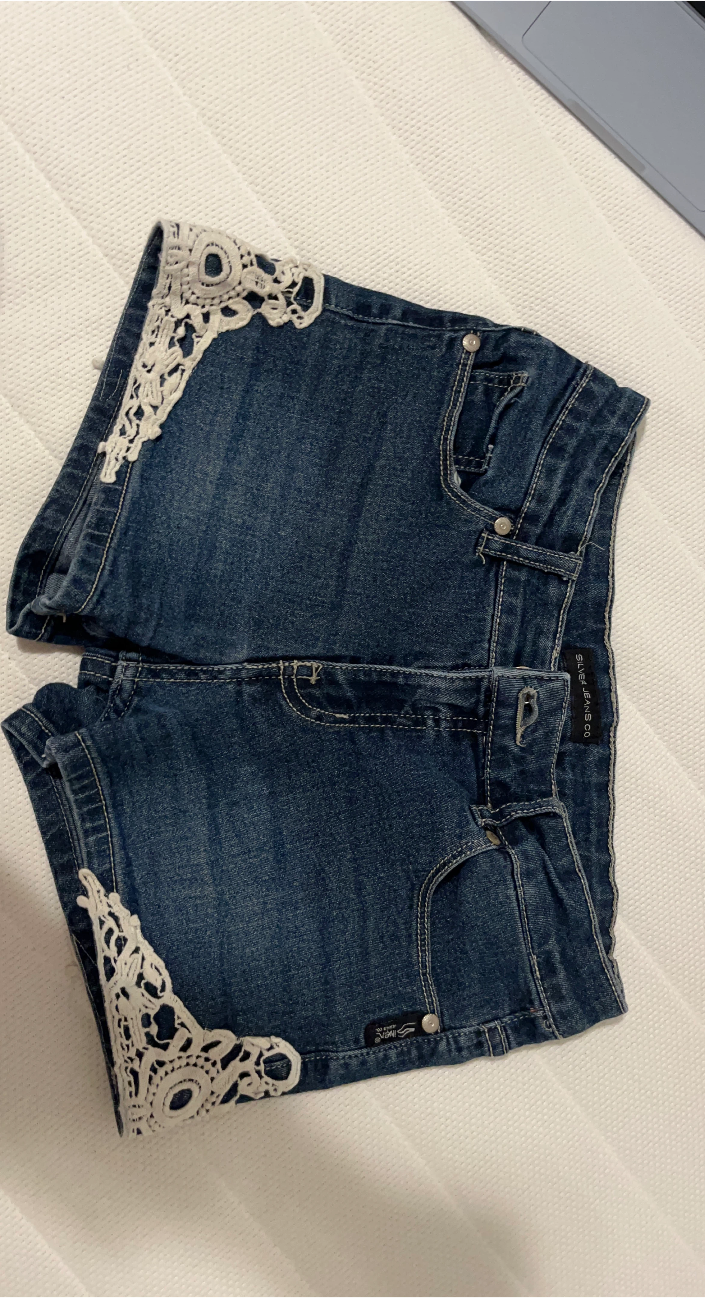 Silver Jeans Co. Denim Shorts with Lace Detail