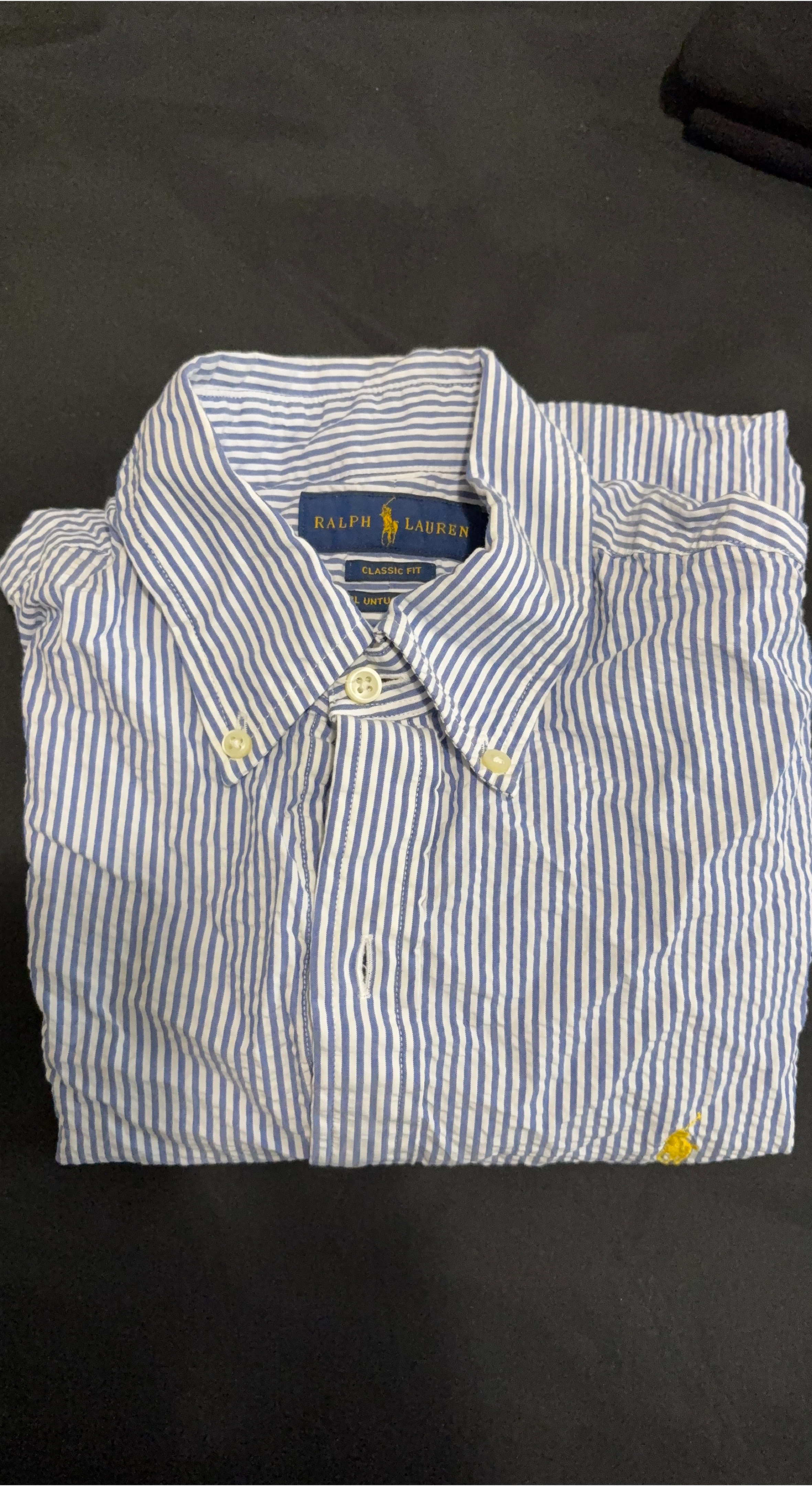 Ralph Lauren Blue Striped Classic Fit Shirt
