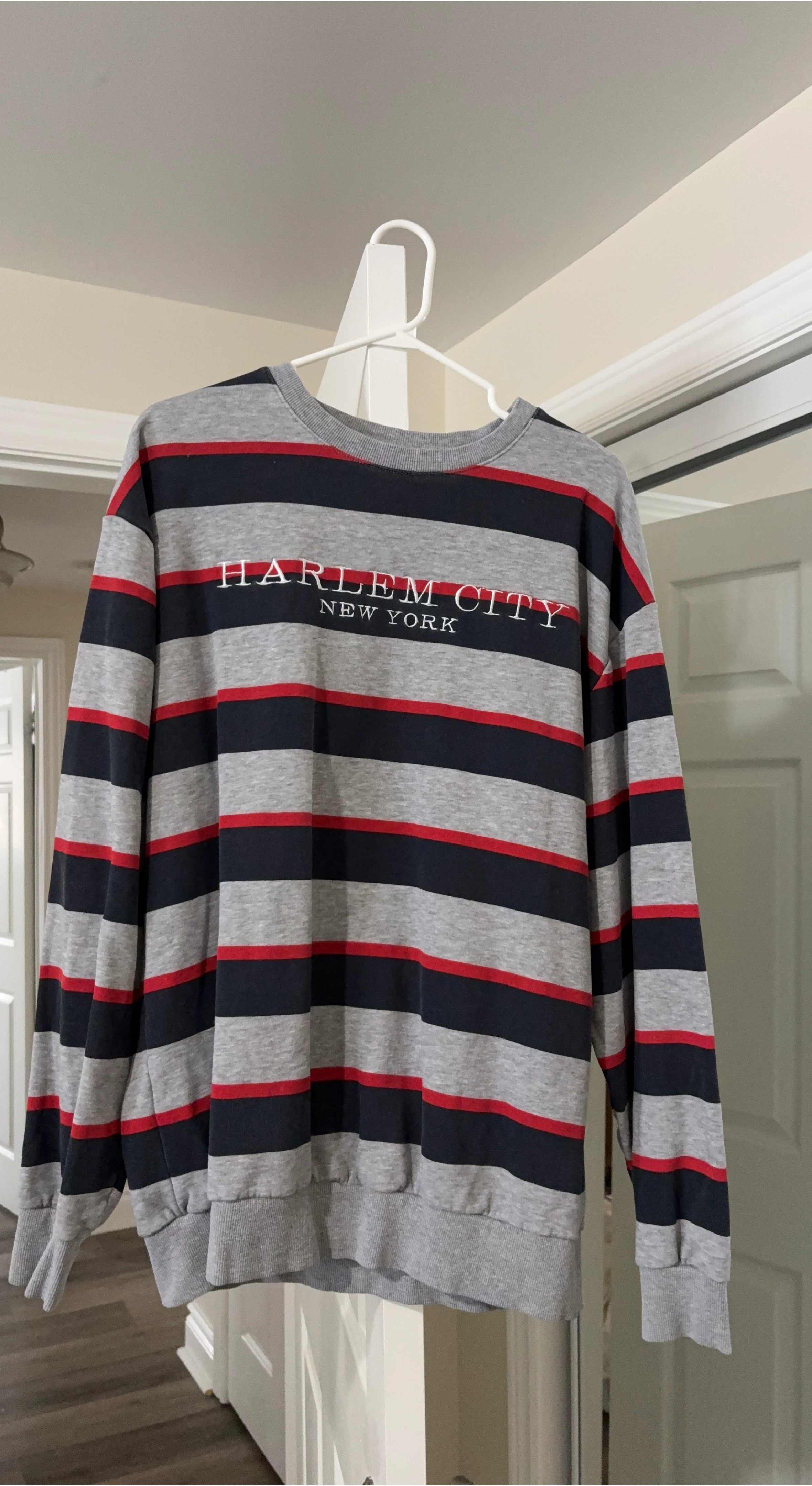 Harlem City New York Striped Sweatshirt