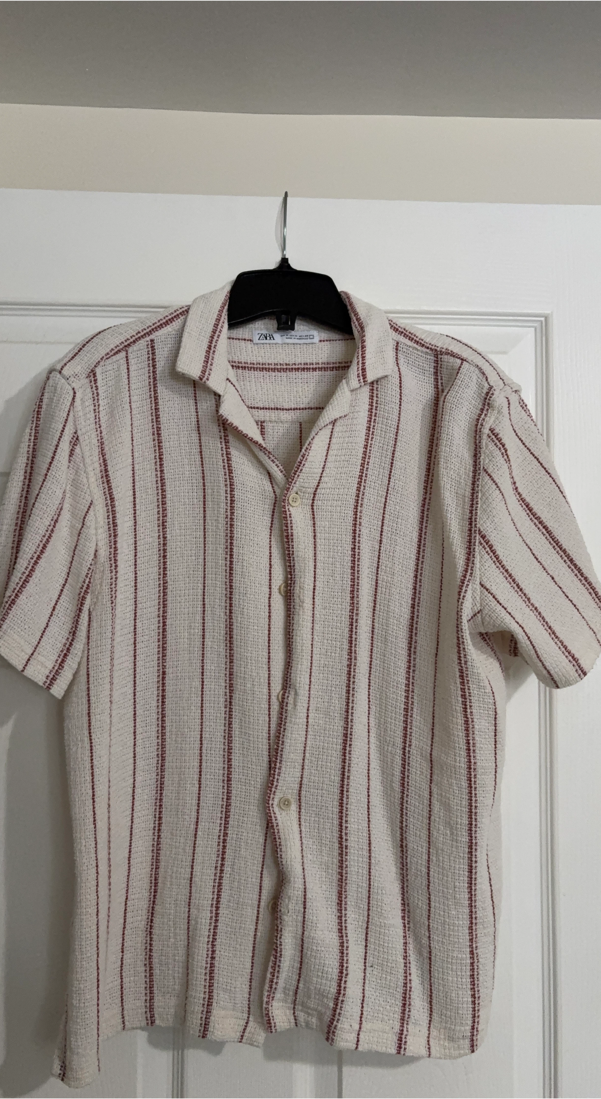 Zara Striped Camp Shirt - Size M