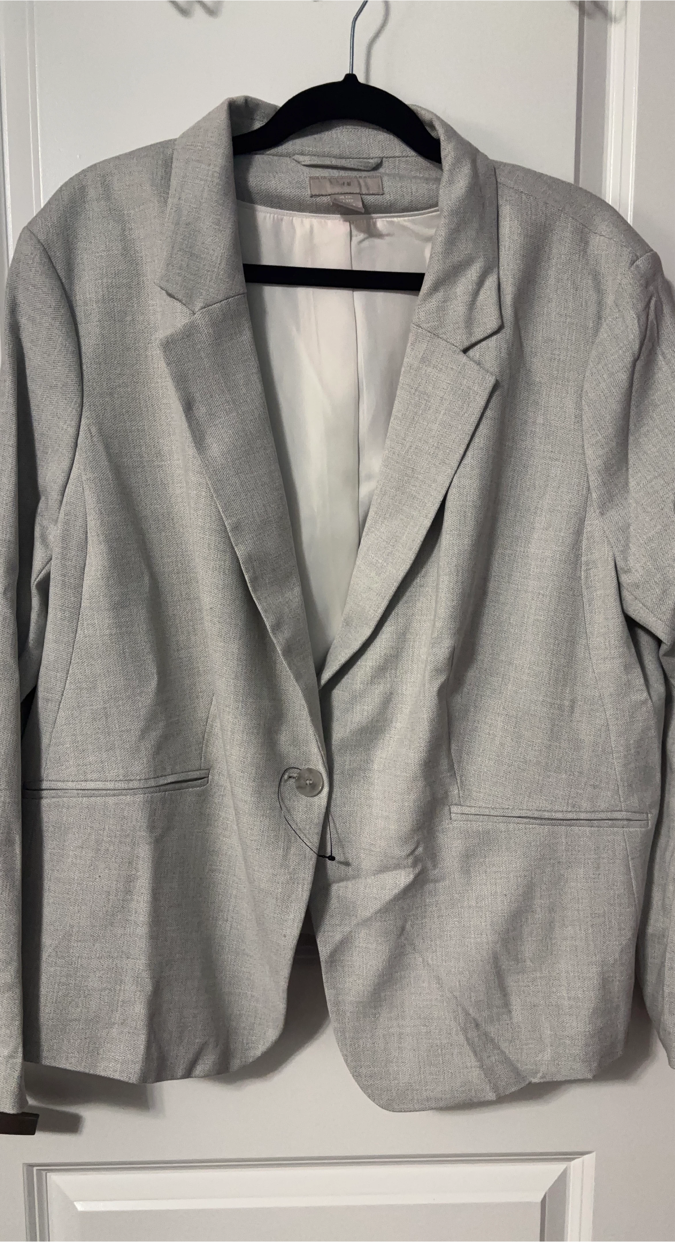 H&M Light Grey Linen Blend Blazer