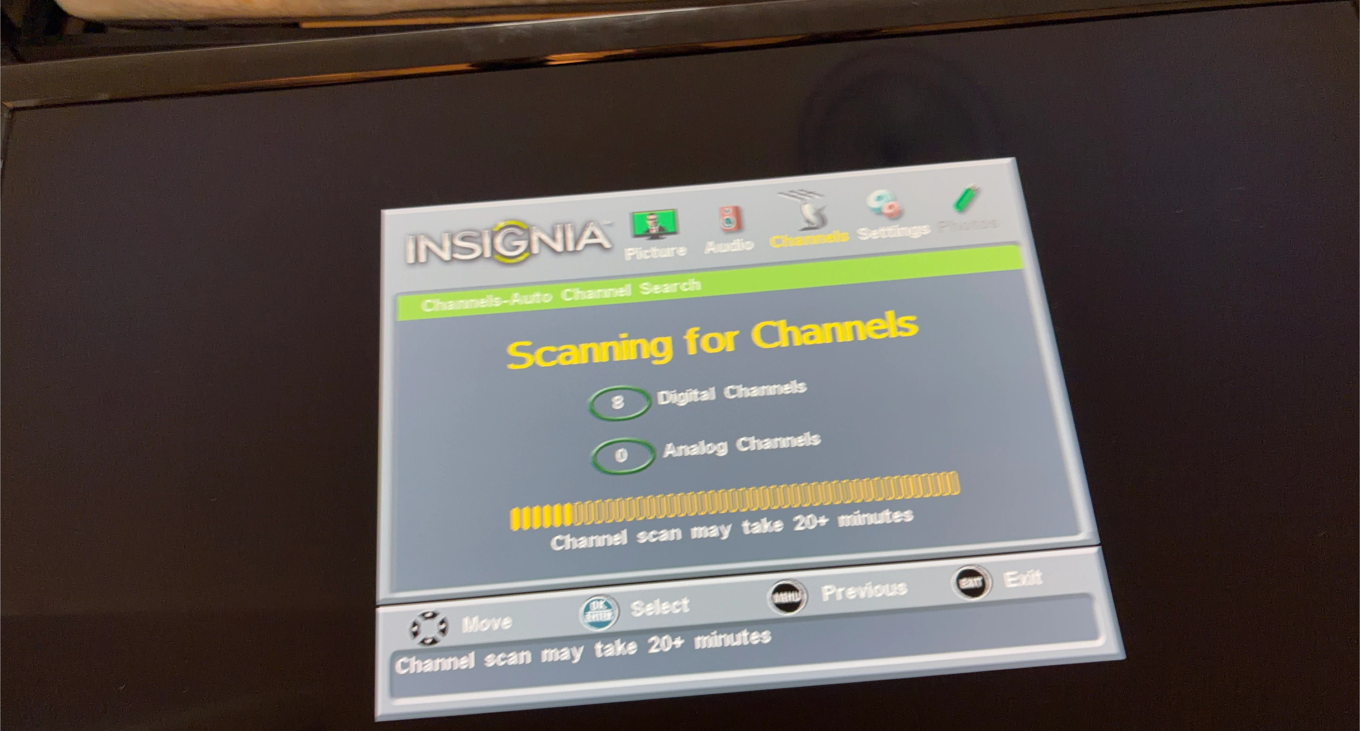Insignia TV Scanning for Channels