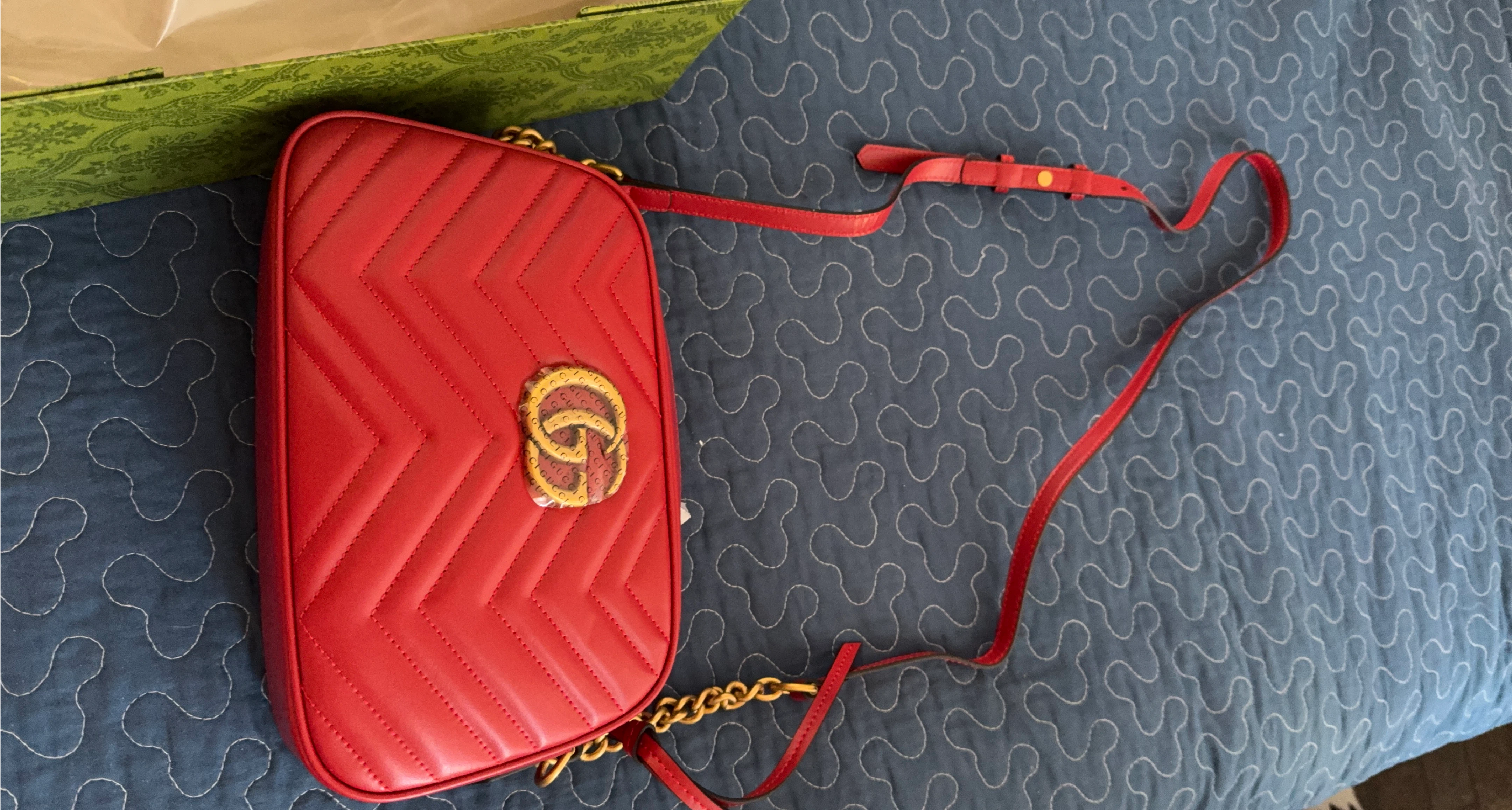Gucci Marmont Small Shoulder Bag - Red