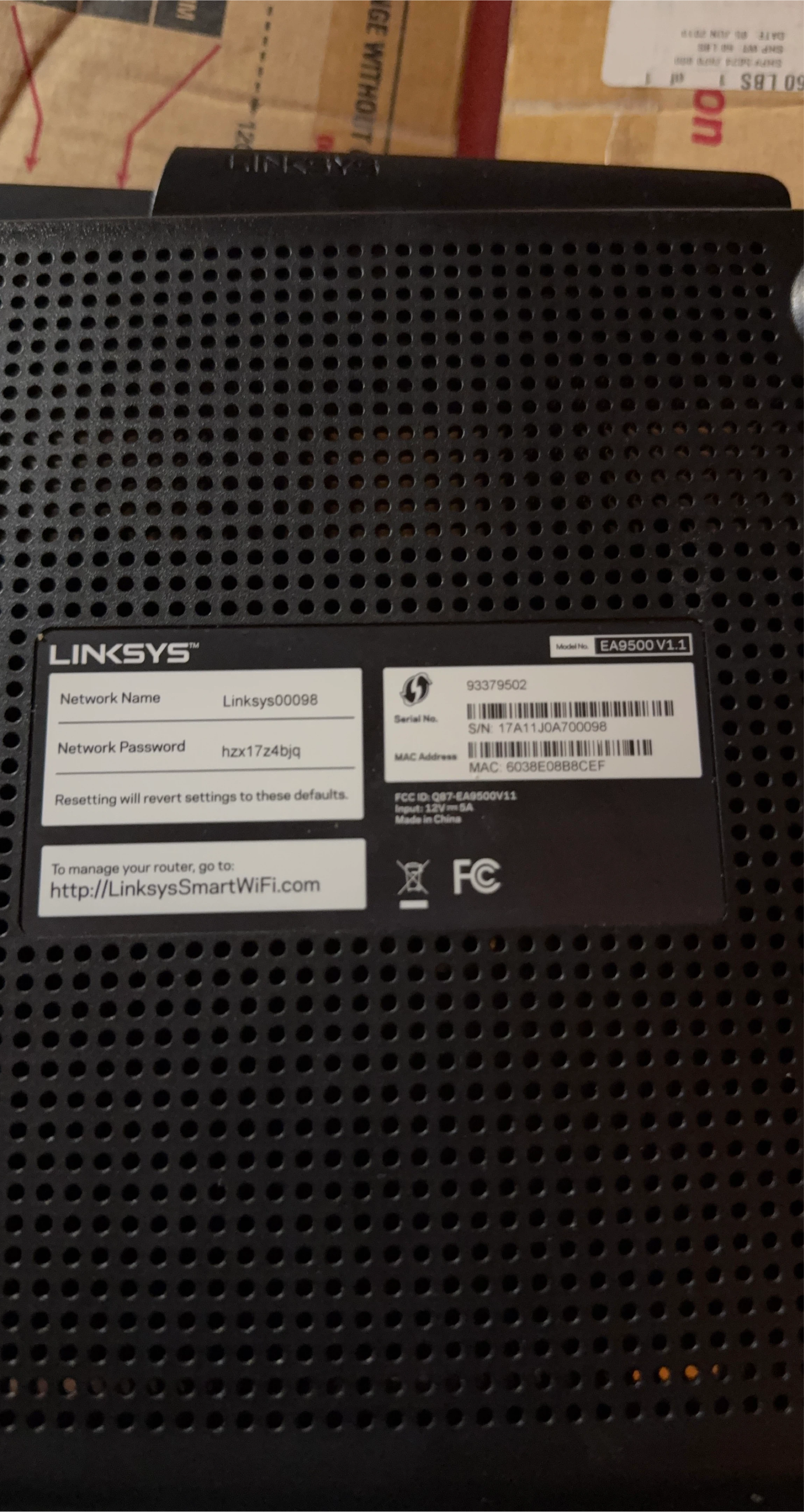 Linksys EA9500 v1.1 WiFi Router