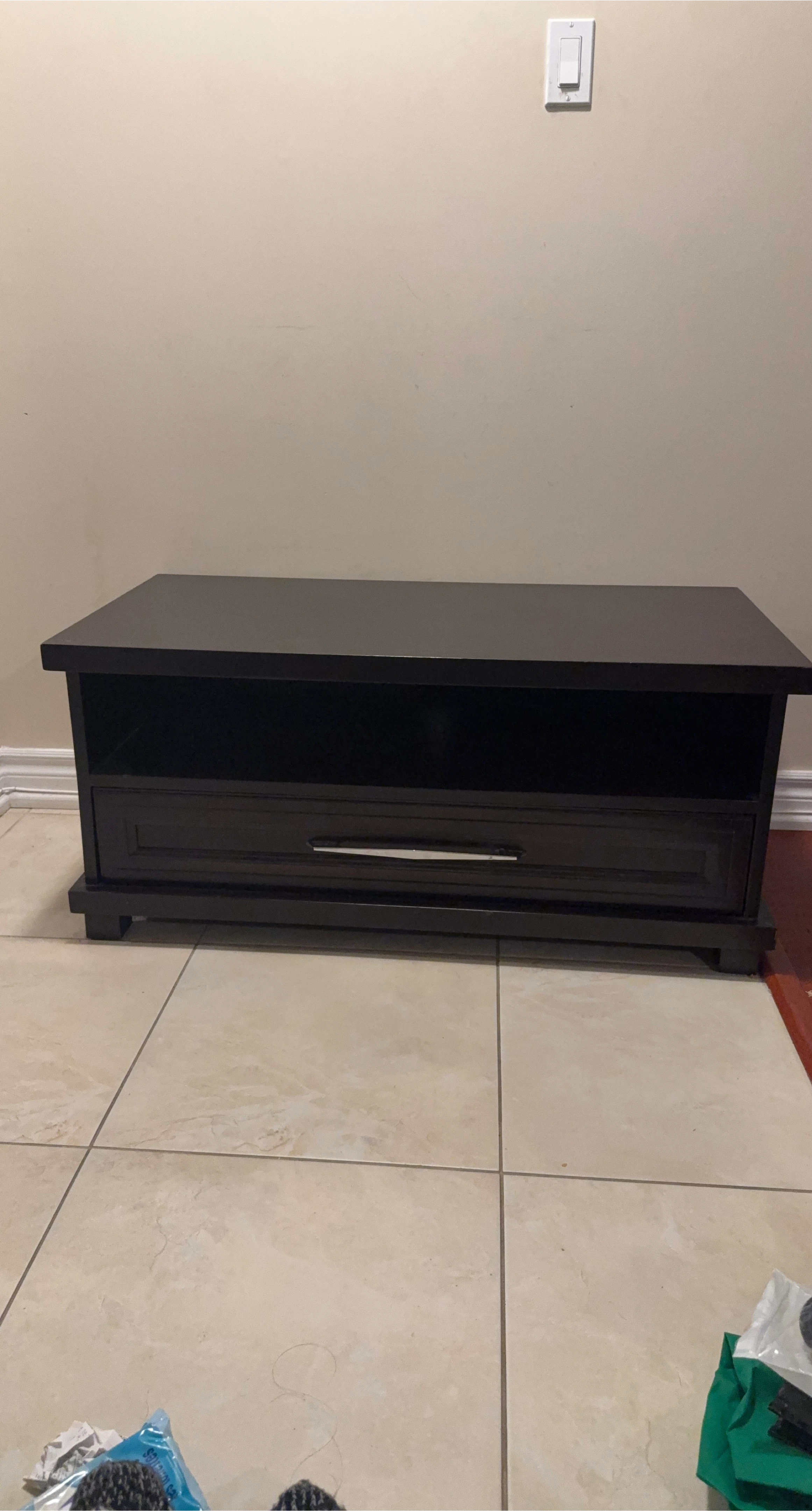 Dark Brown TV Stand with Drawer