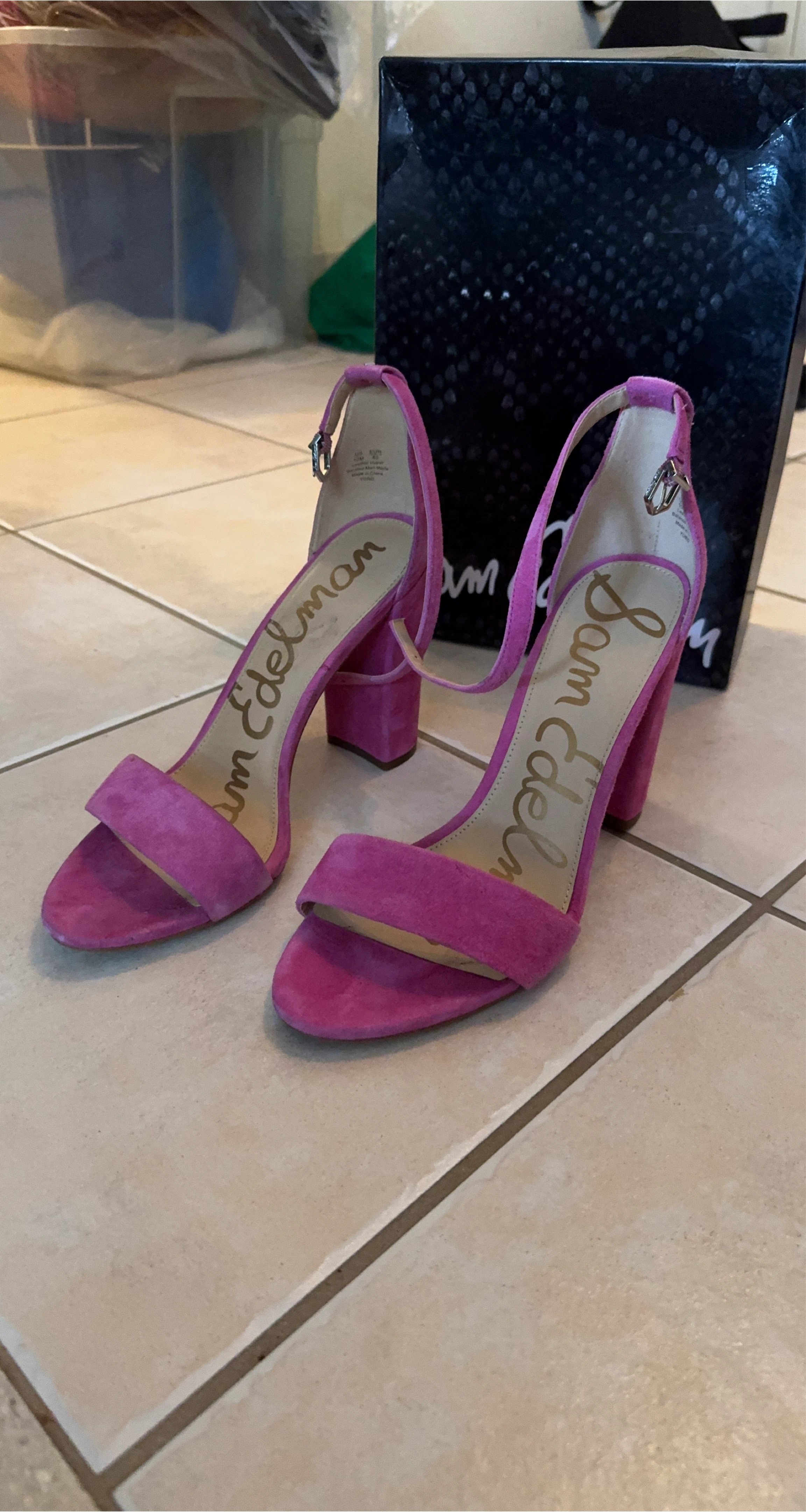 Sam Edelman Pink Suede Heels, Size 10