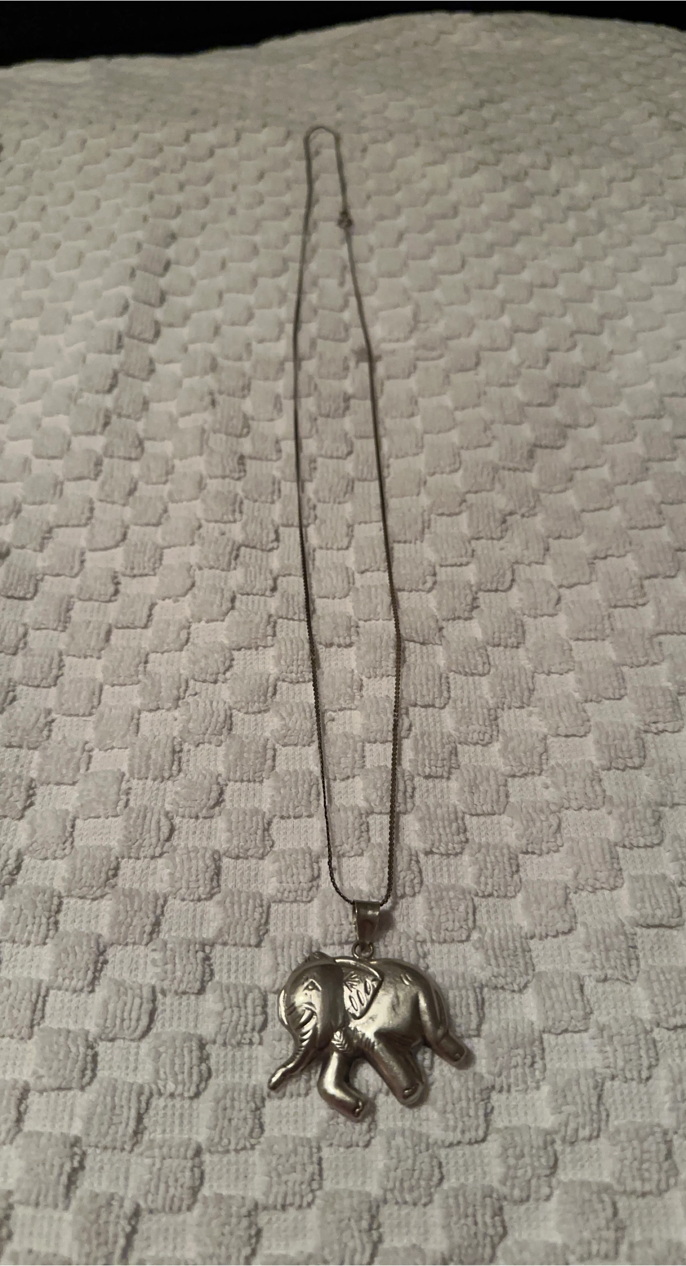 Sterling Silver Elephant Pendant Necklace