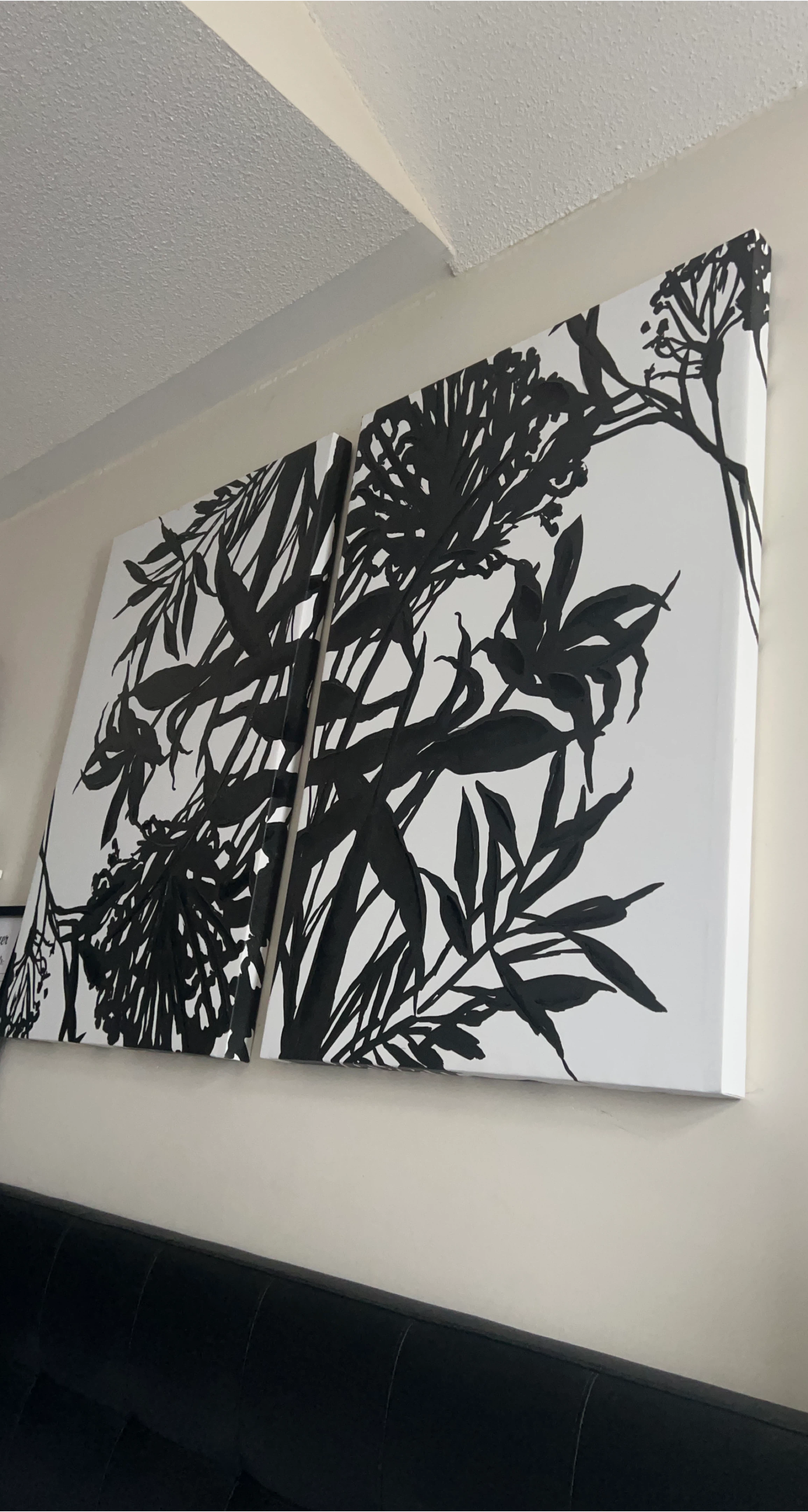 Black & White Floral Canvas Art