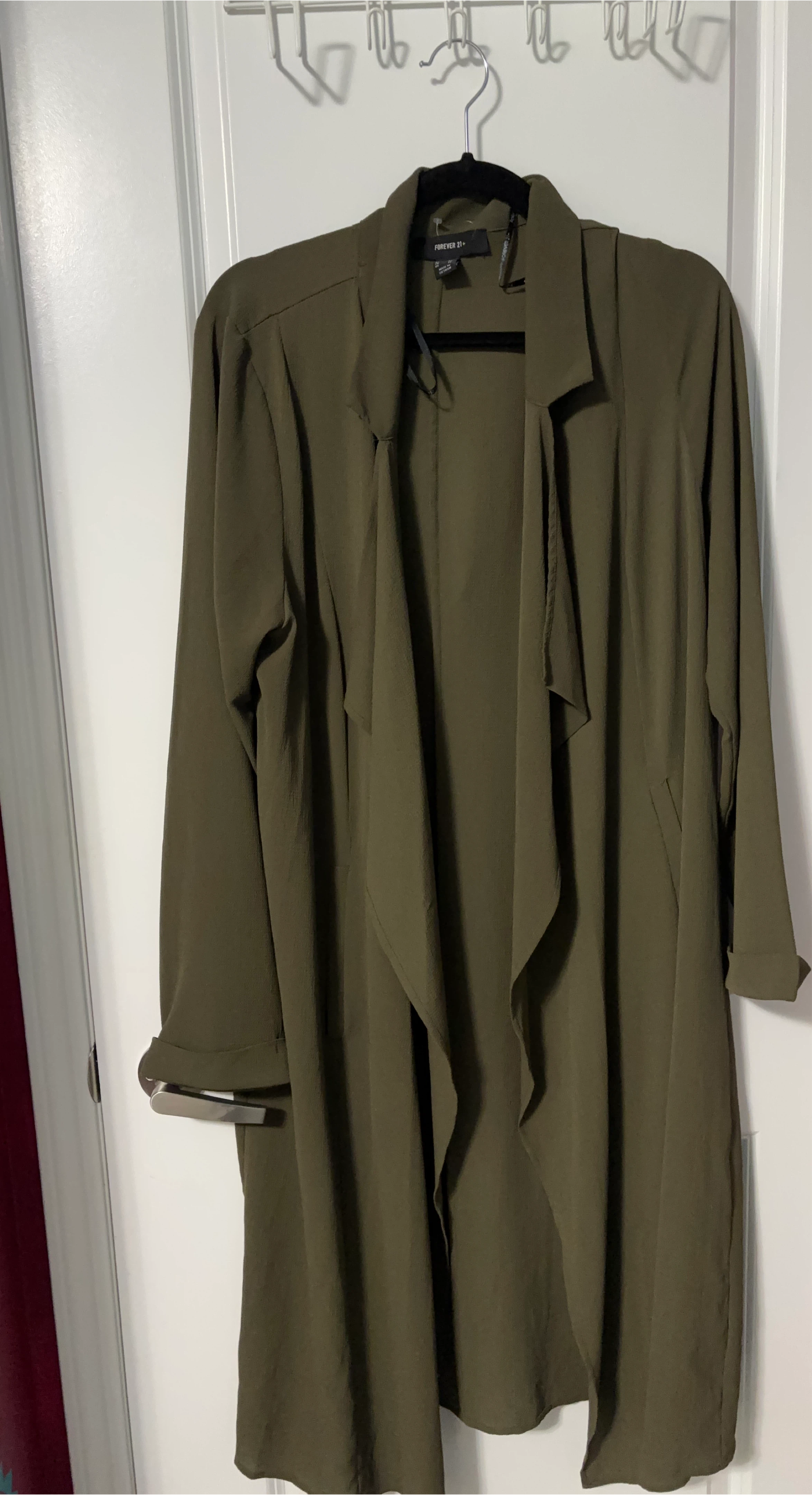 🏆Forever 21 Olive Green Open Front Cardigan