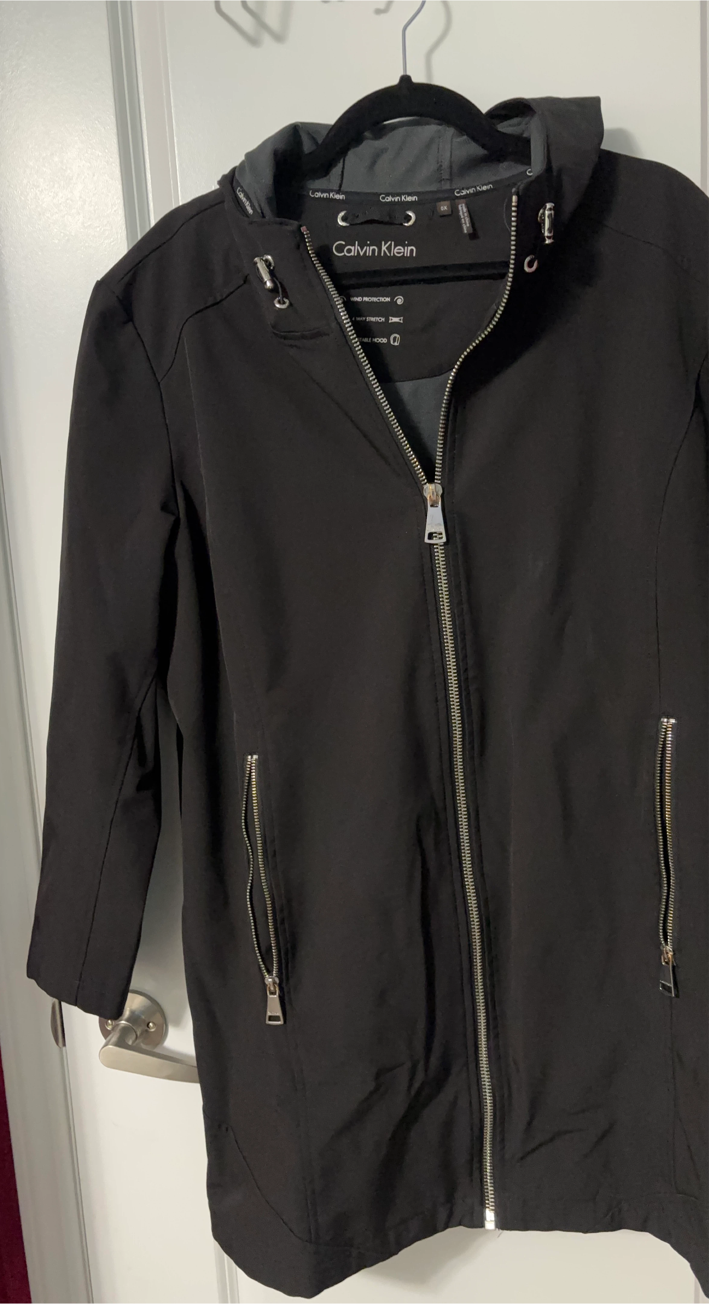🏆Calvin Klein Black Jacket with Hood - Size 0X
