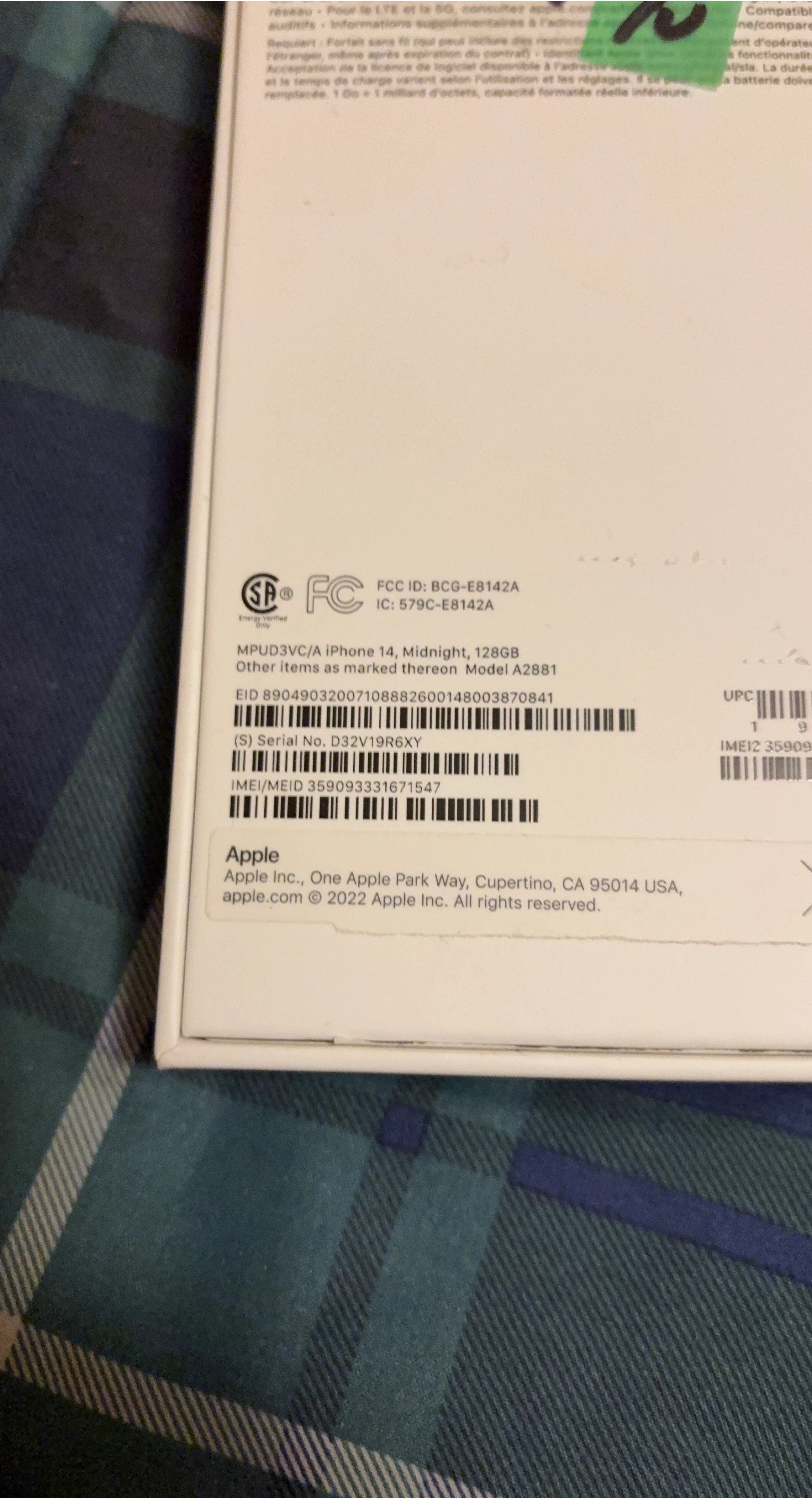 New Apple iPhone 14 Midnight 128GB