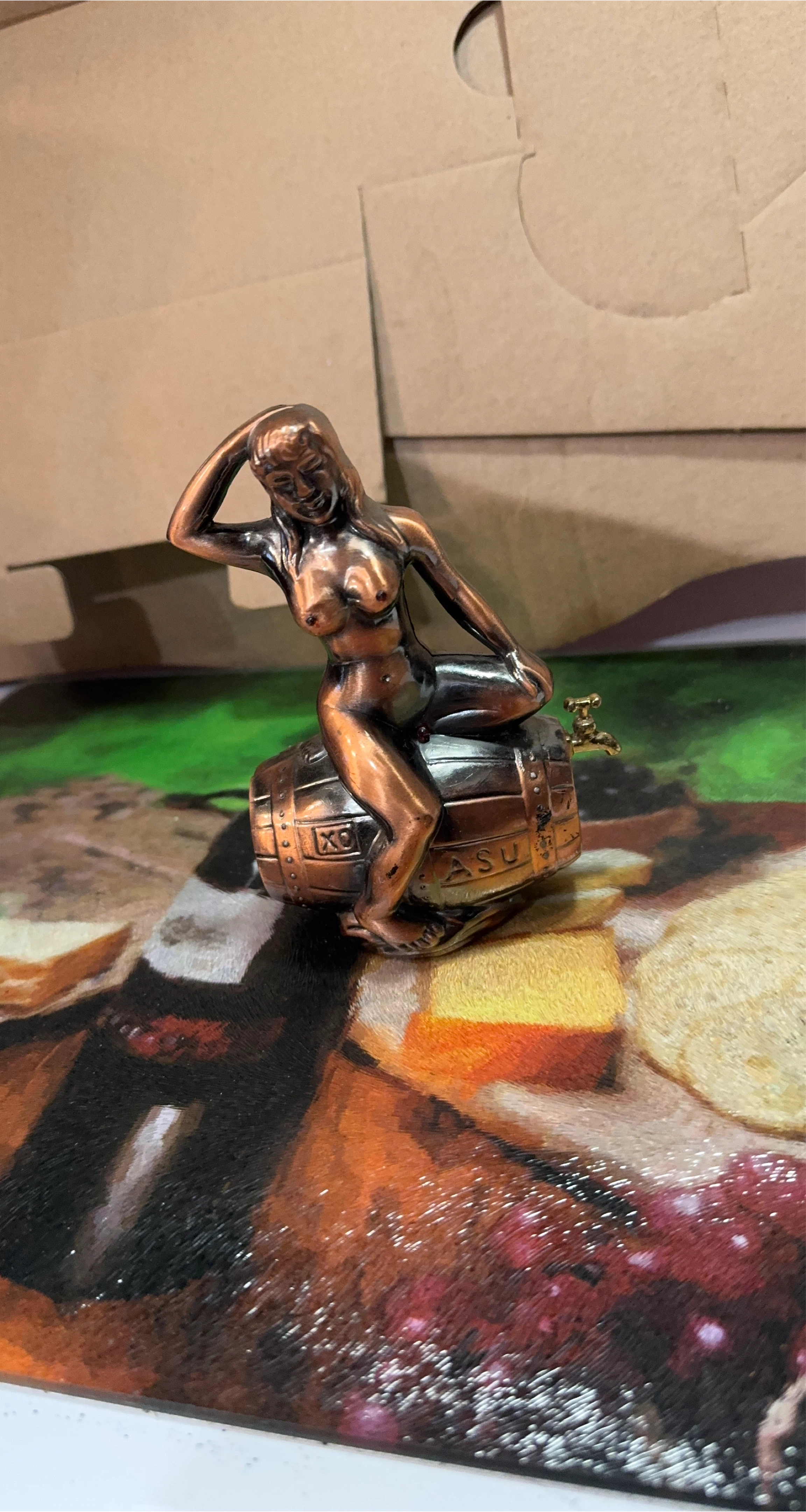Grape Wine Barrel Woman Figurine lighter