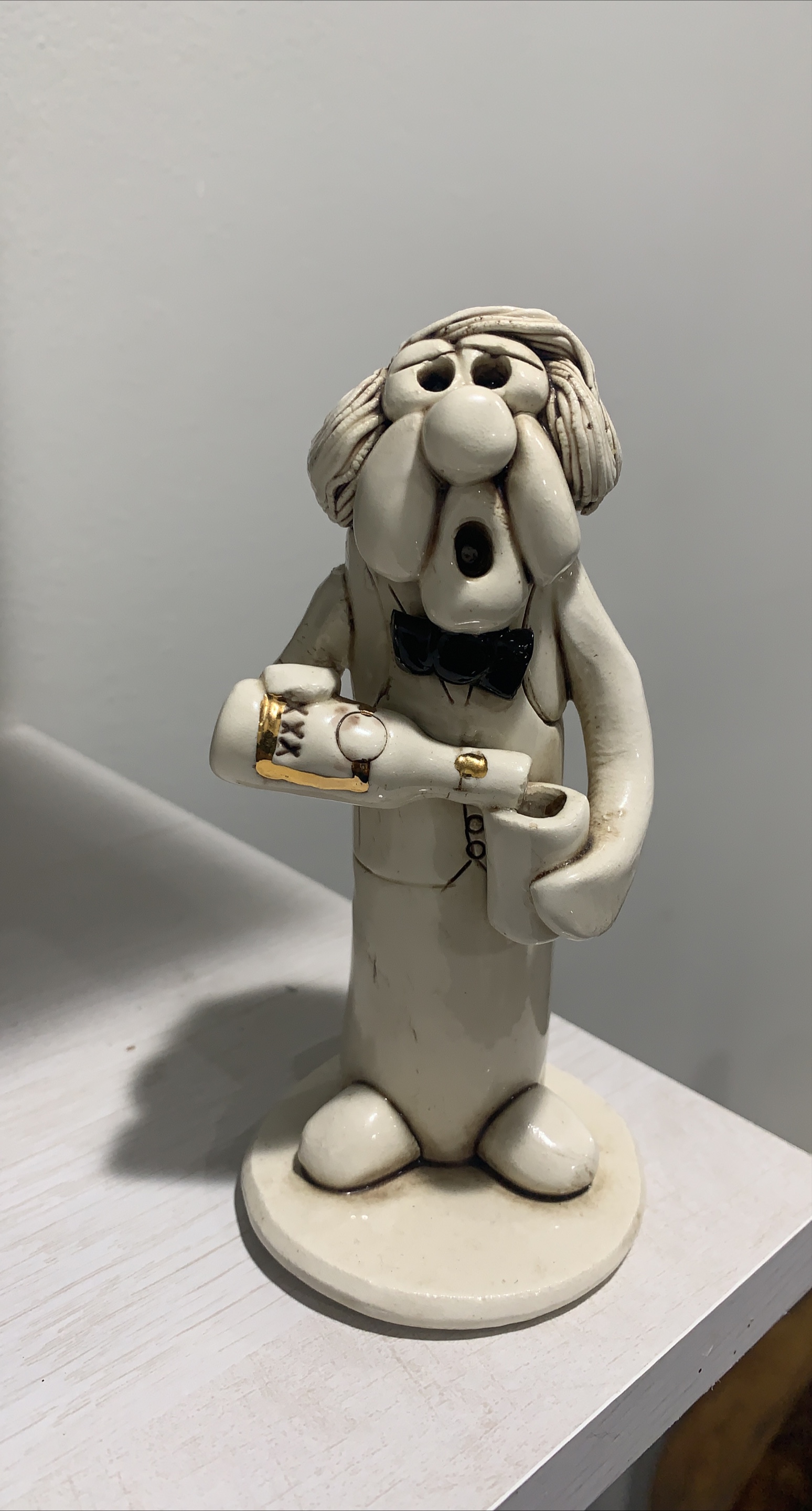 Vintage Ceramic Waiter Figurine