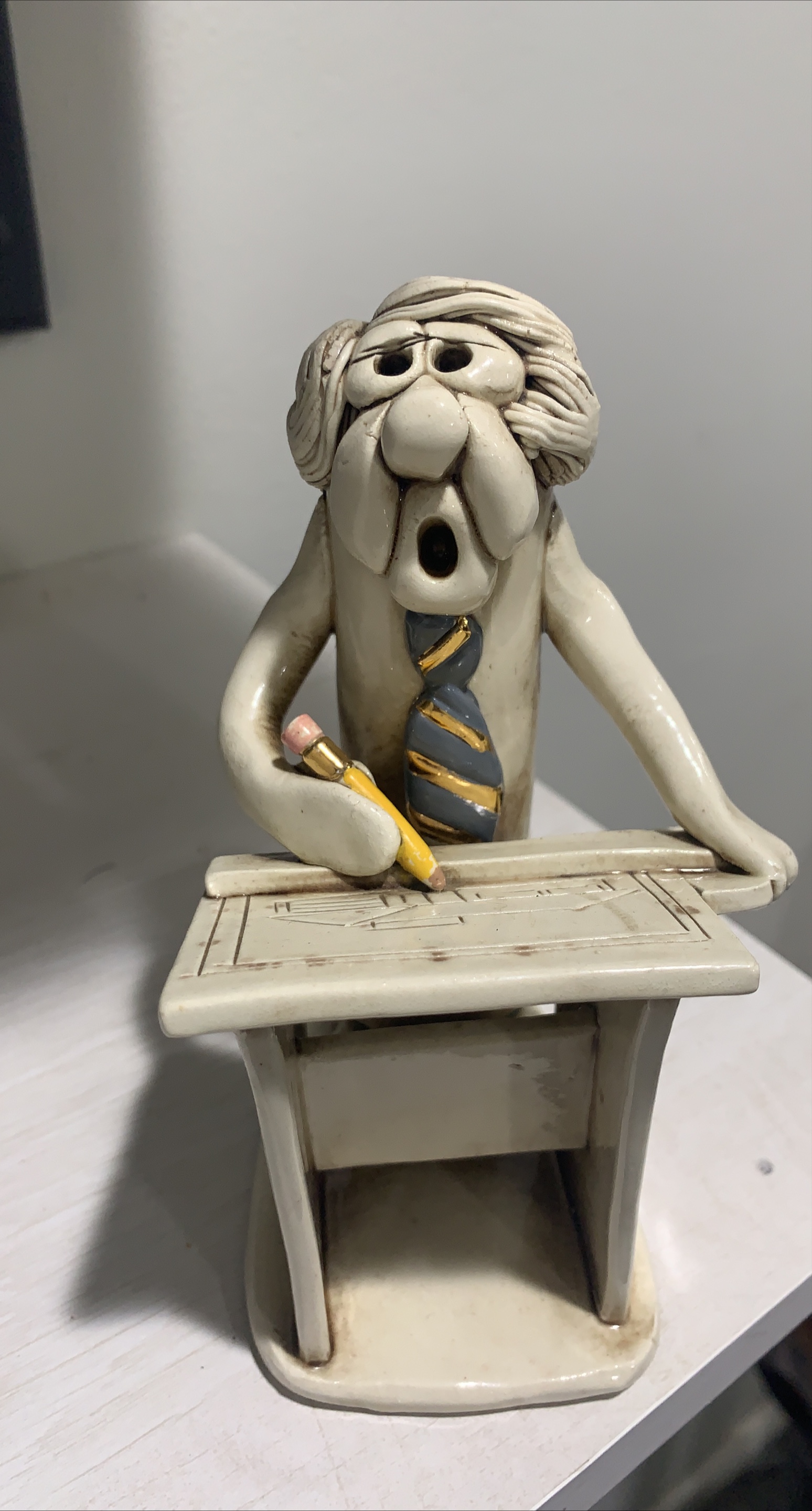 Teacher Figurine at Desk