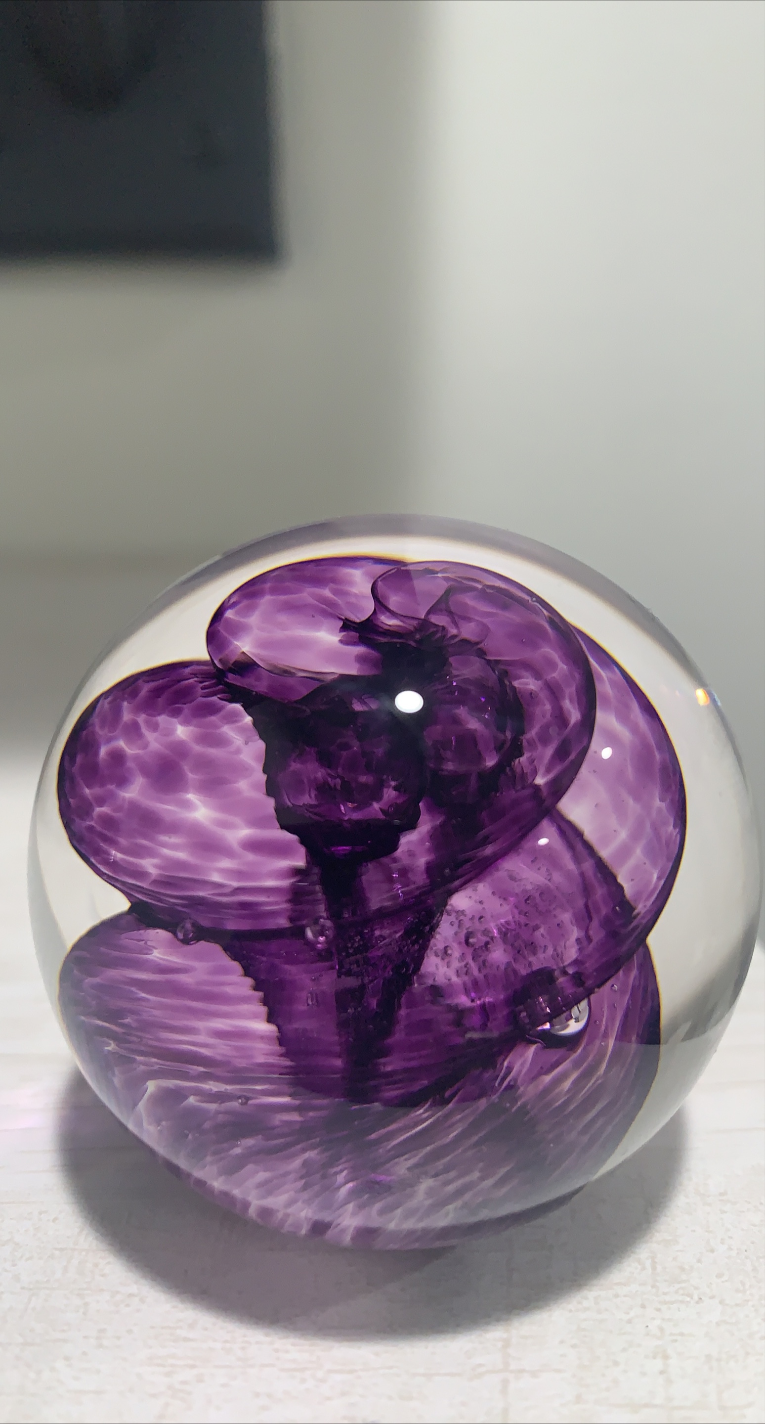 Purple Glass Paperweight