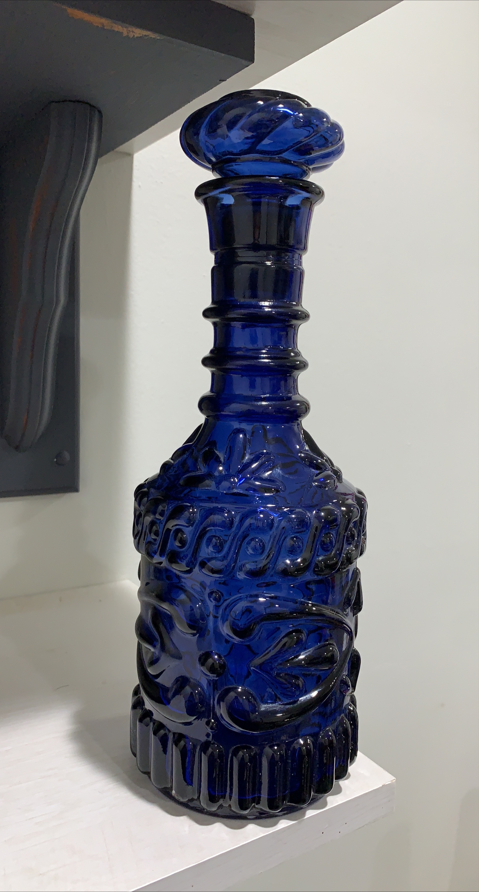 Vintage Blue Glass Decanter