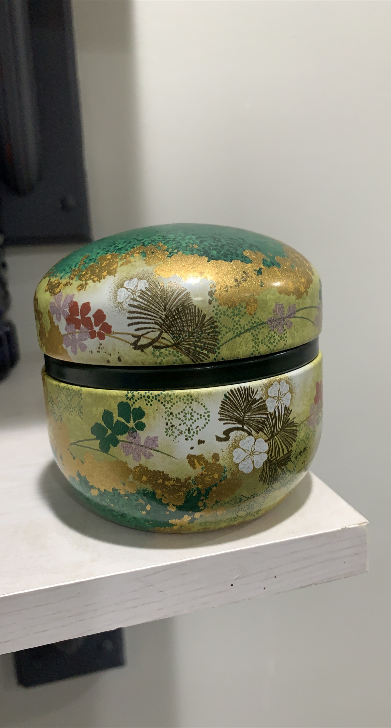 Decorative Tea Caddy with Floral Design