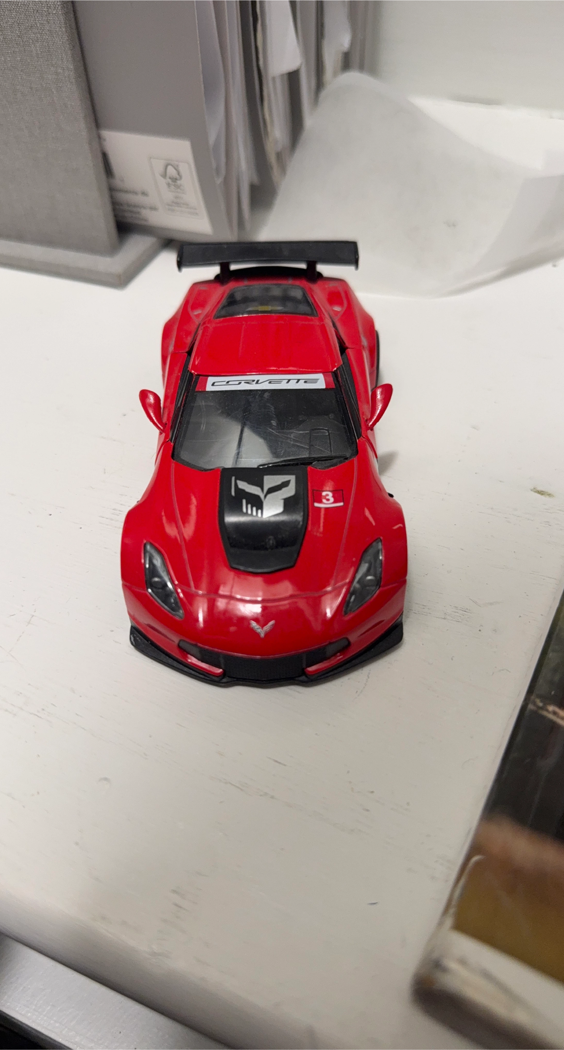 Red Corvette GTLM Racing Diecast Car
