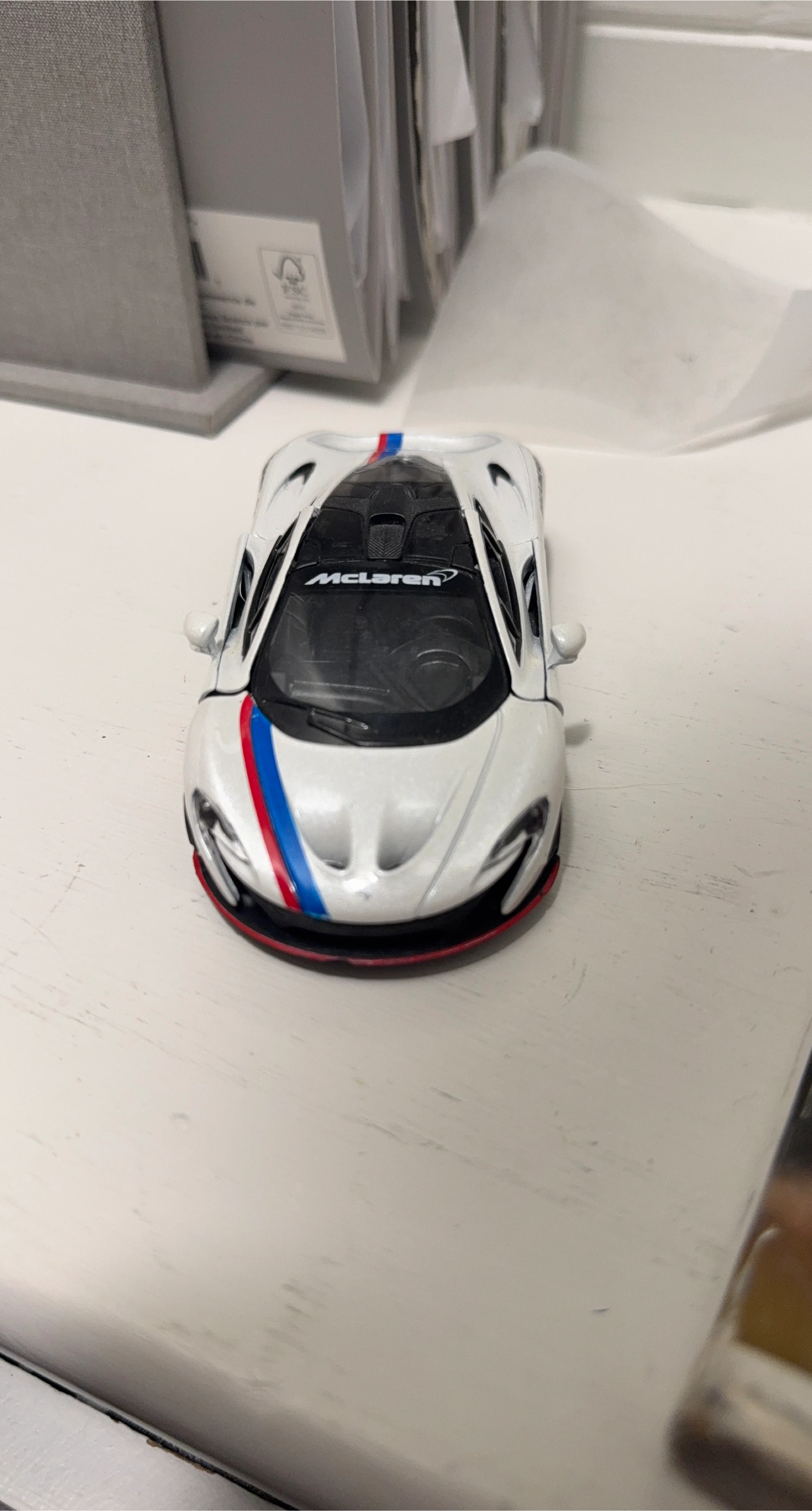McLaren P1 White Diecast Model Car