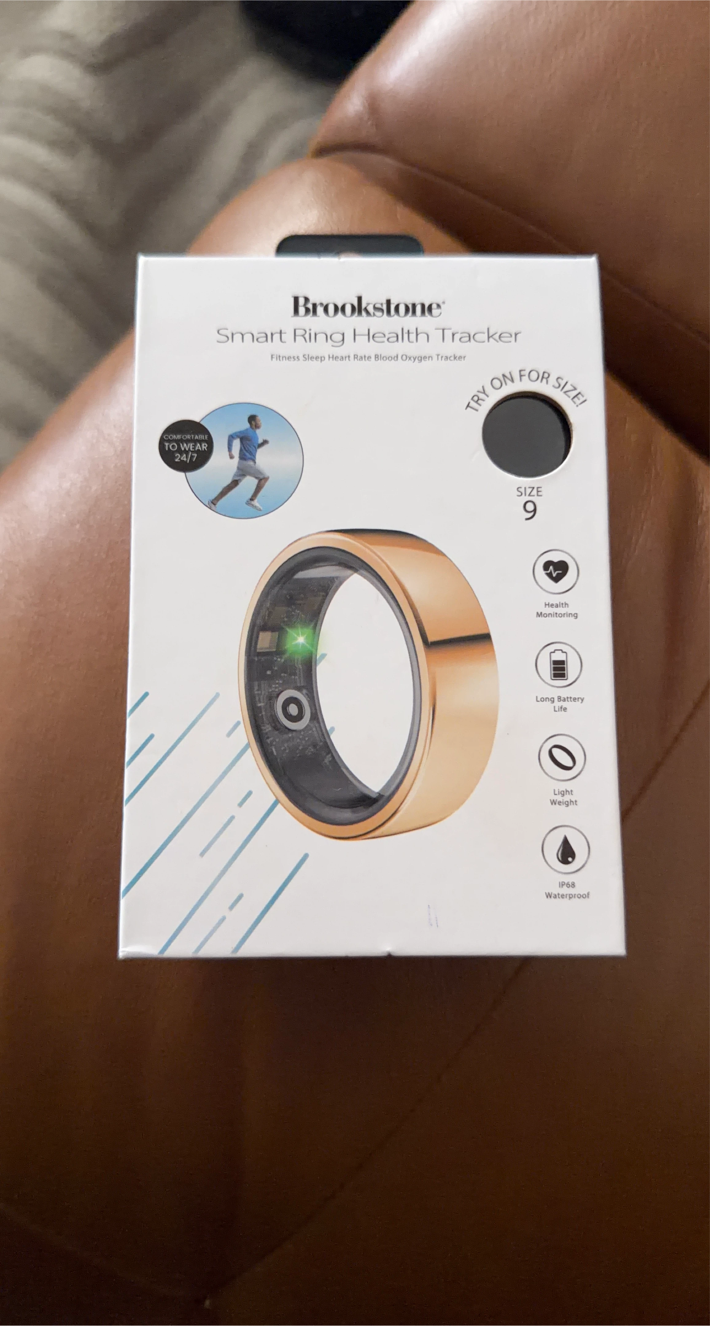 Brookstone Smart Ring Health Tracker - Size 9