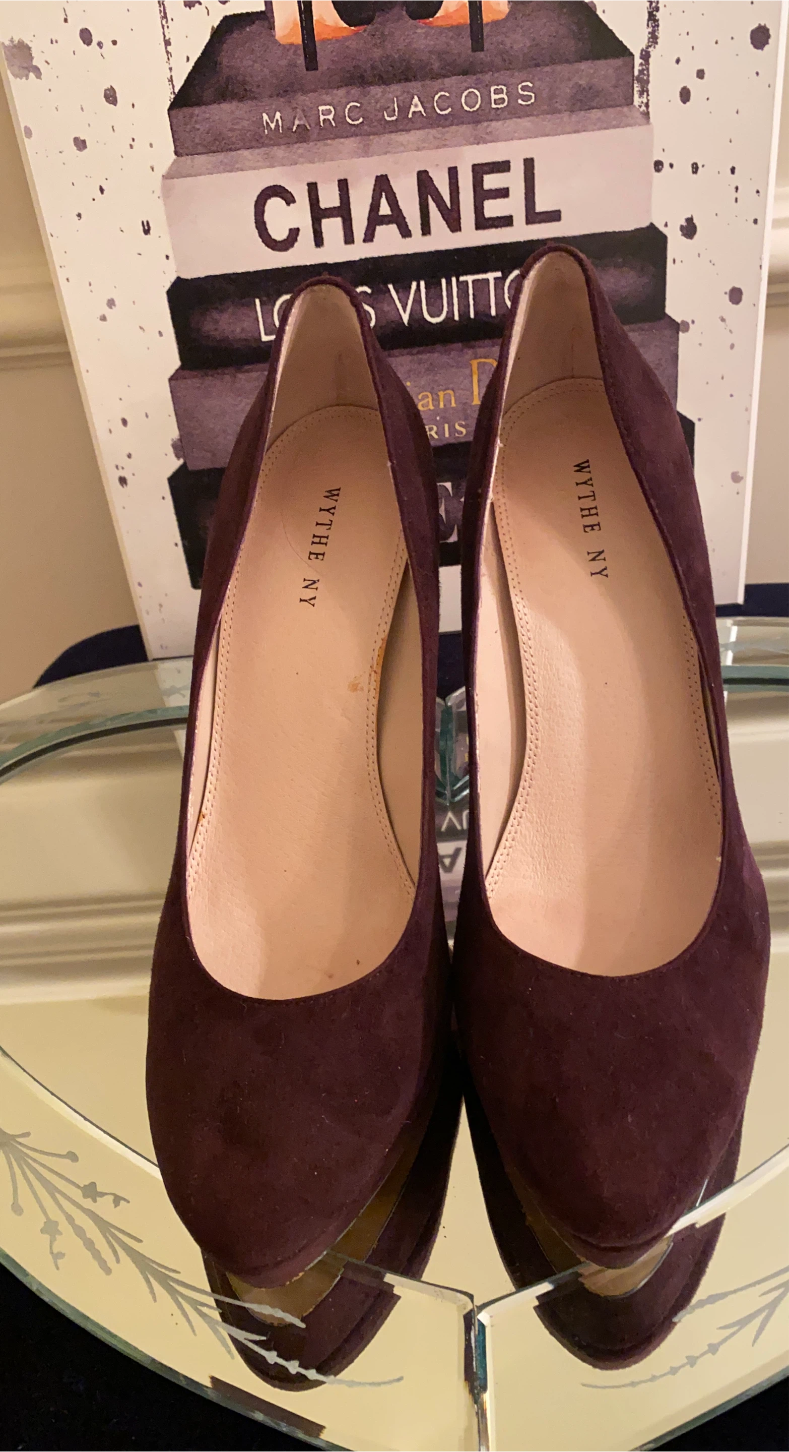 Withe NY Suede Heels - Size 38.5