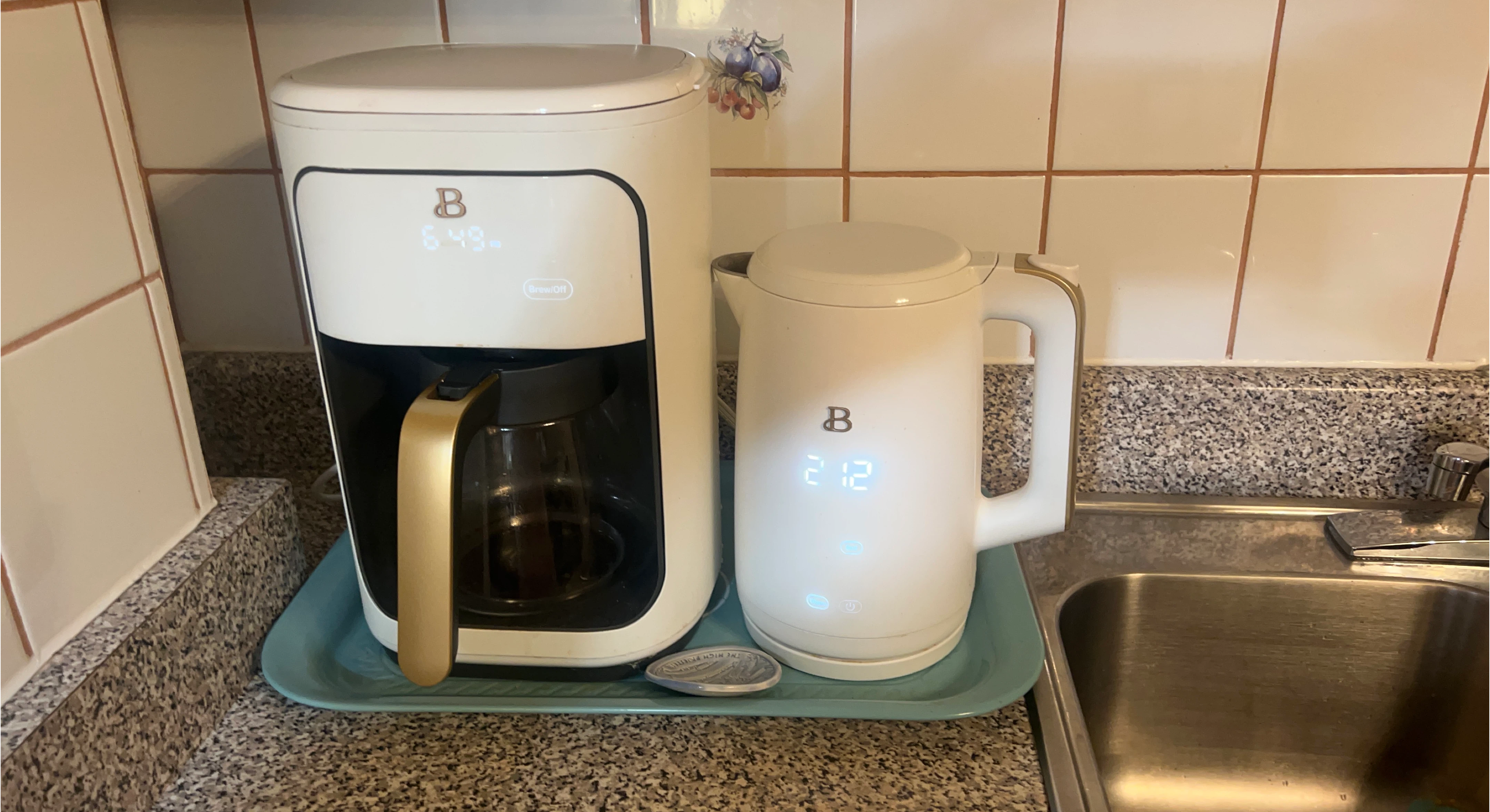 Beautiful by Drew Barrymore Coffee Maker & Electric Kettle Set