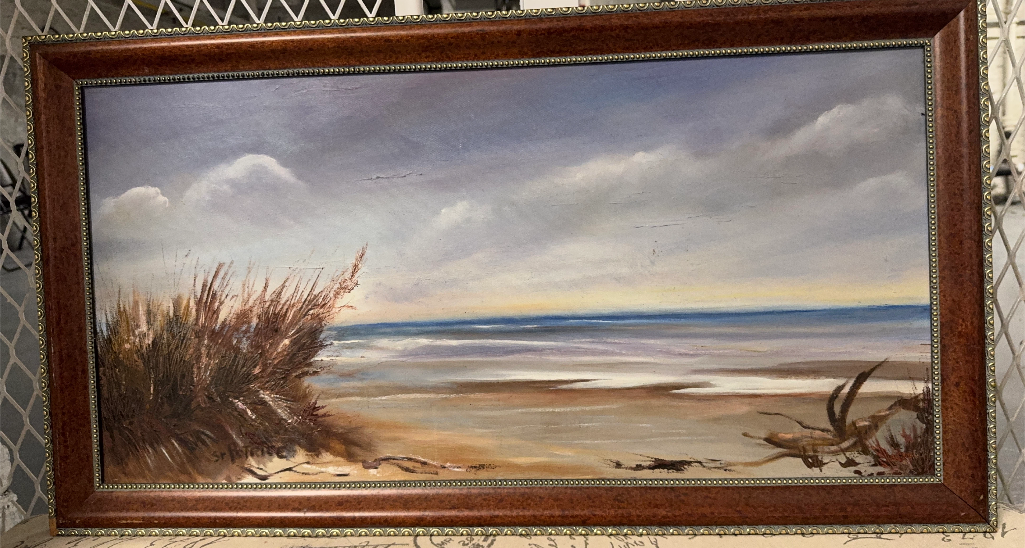 Framed Beach Painting