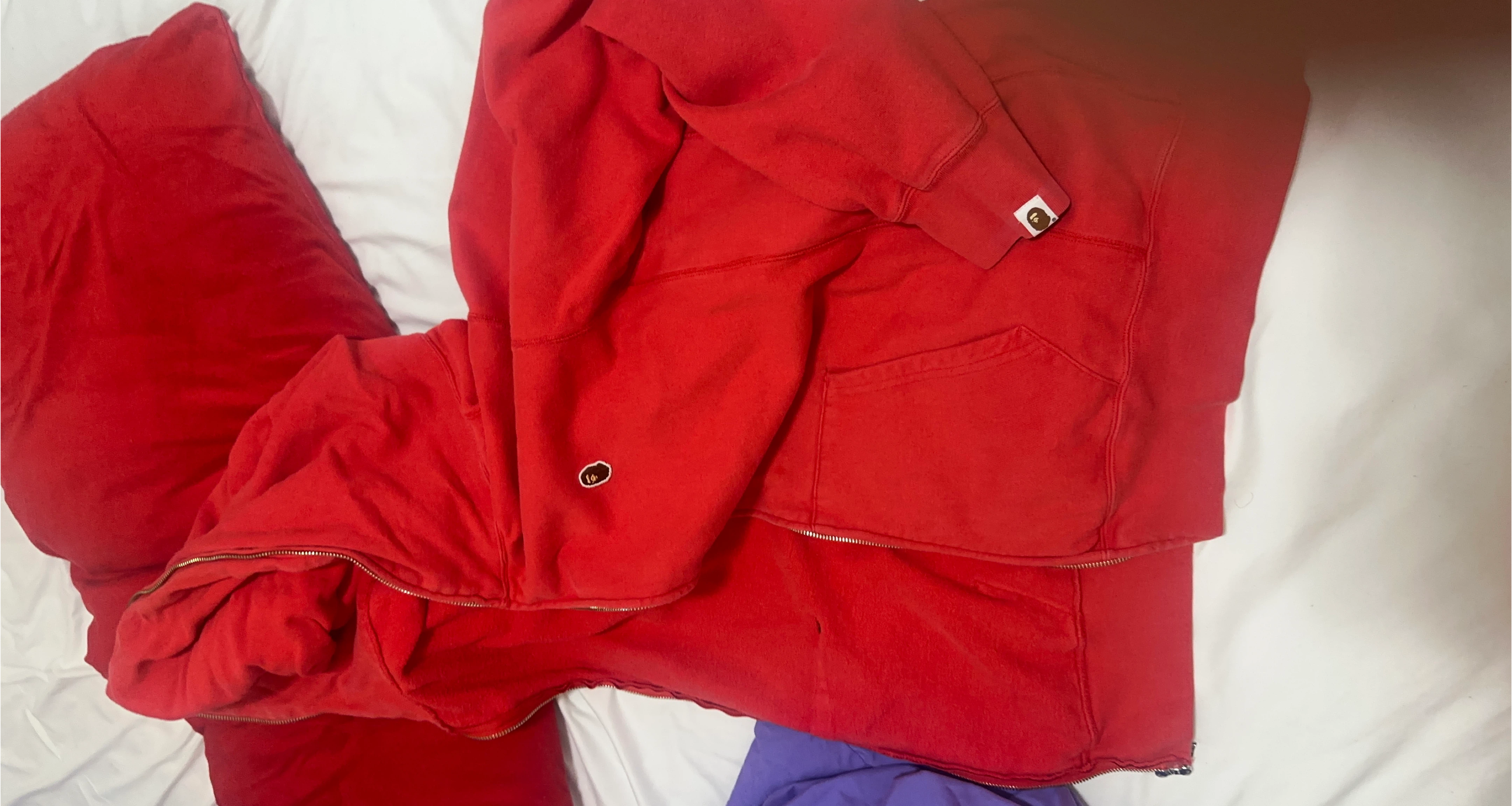 A Bathing Ape (BAPE) Red Hoodie - Size 2XL