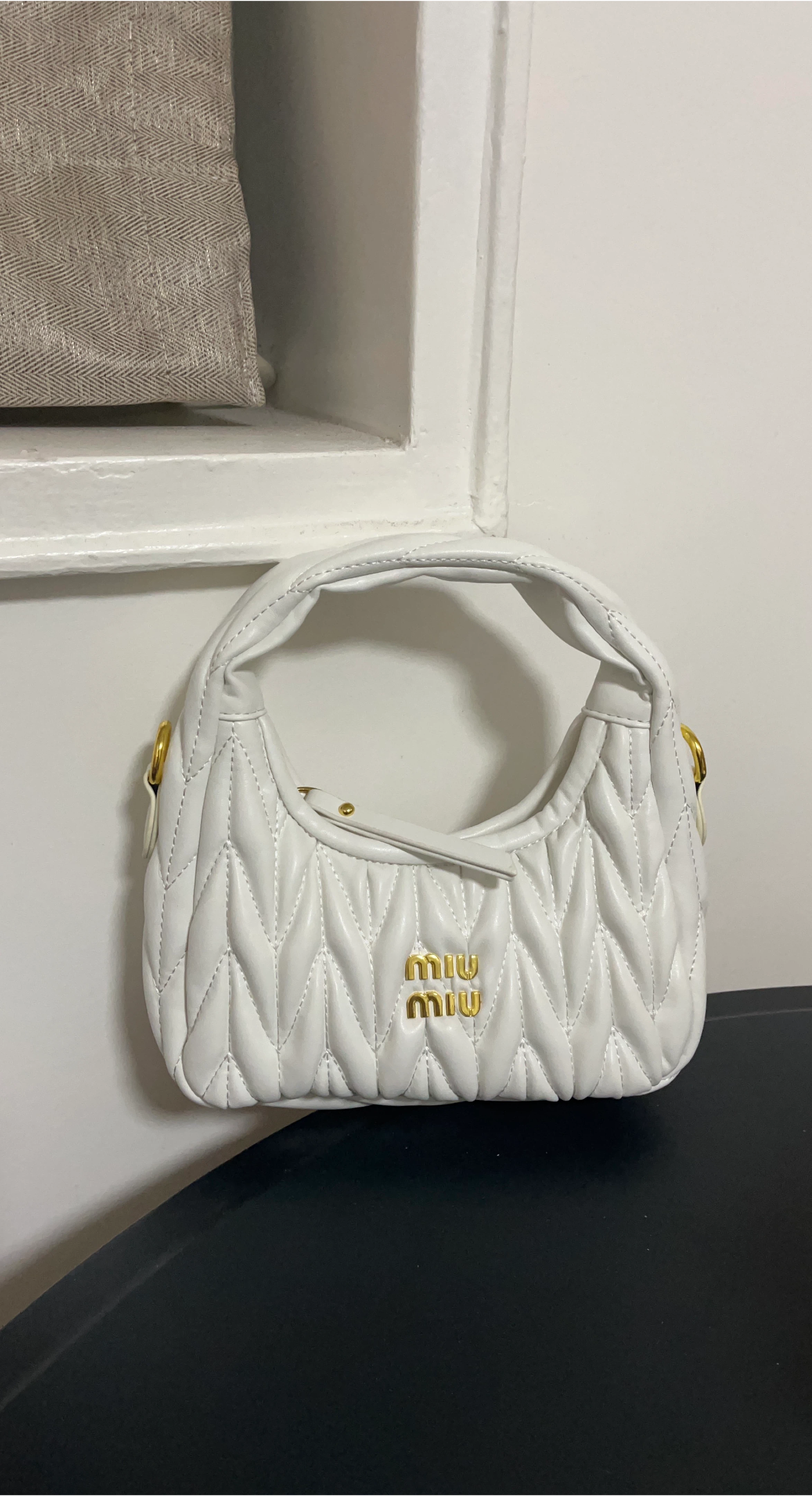 Miu Miu White Leather Handbag